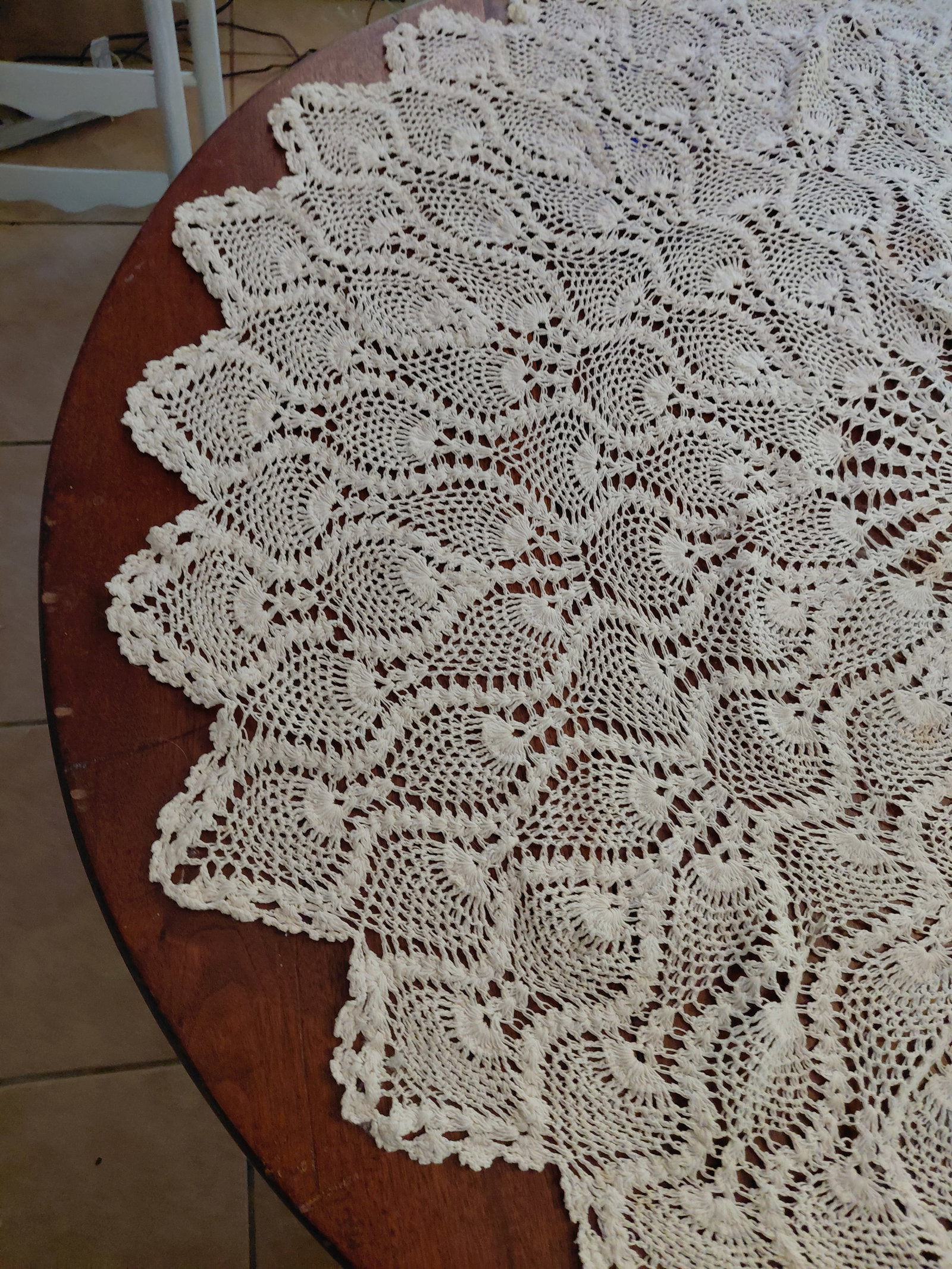 Round Crochet Table Cloth - 5
