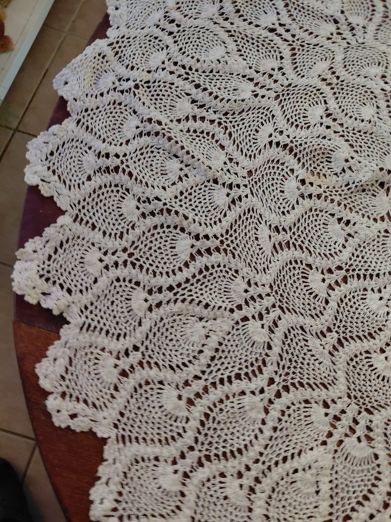 Round Crochet Table Cloth - 6