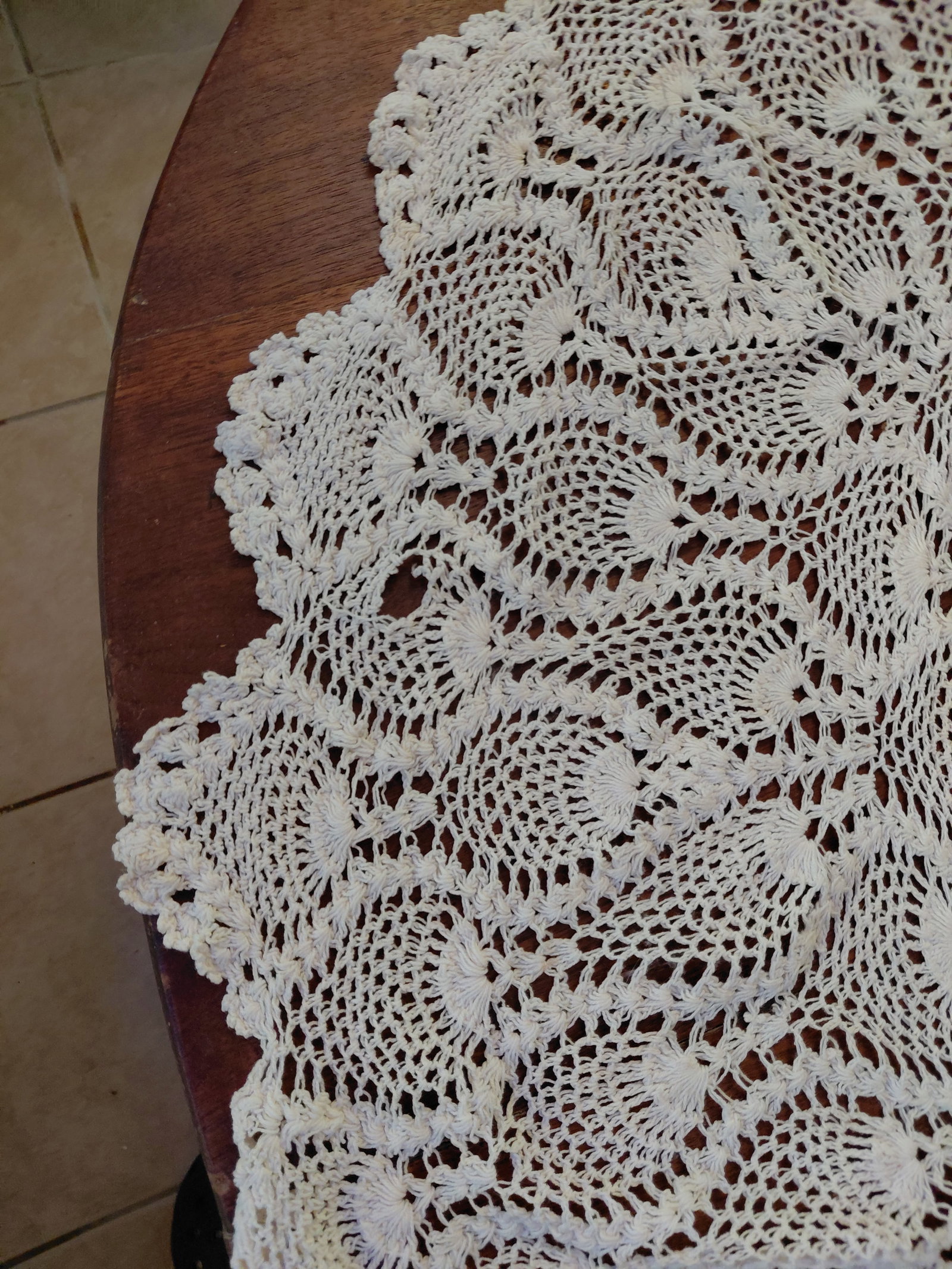 Round Crochet Table Cloth - 7