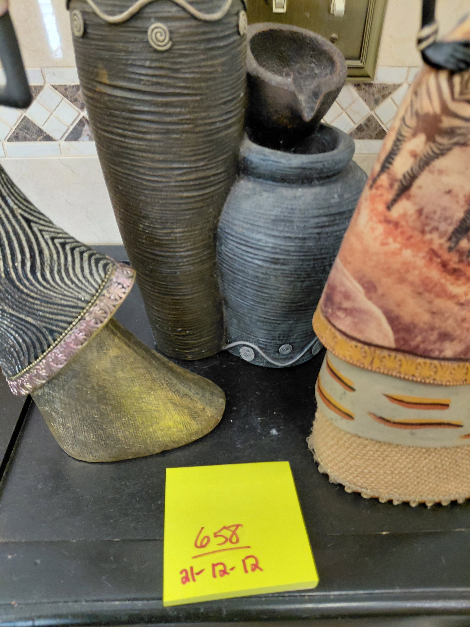 Lot of Resin African Statues / no pump for waterfall - 2