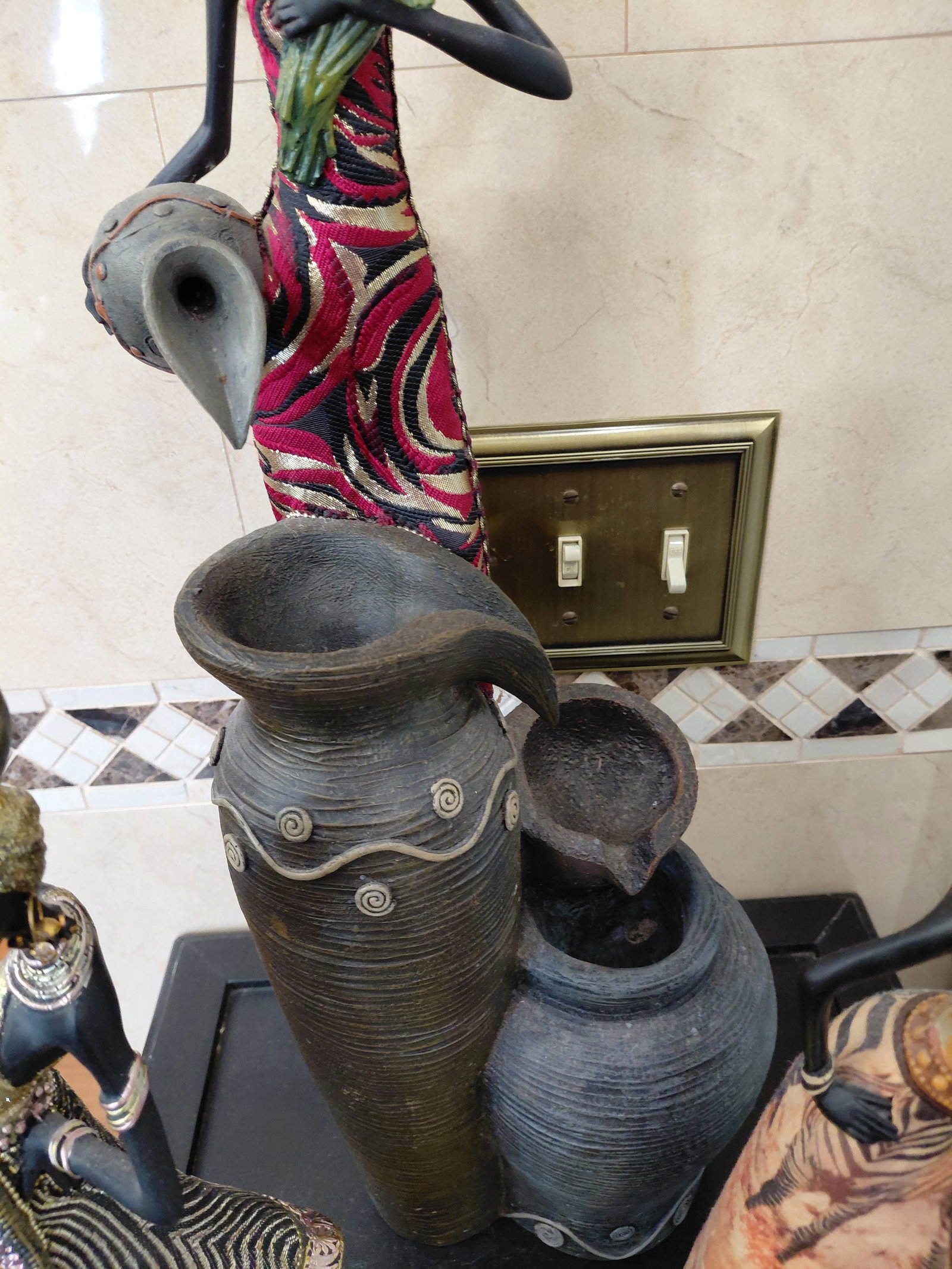 Lot of Resin African Statues / no pump for waterfall - 6
