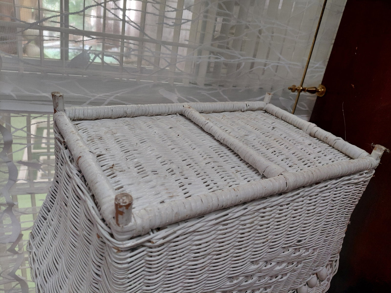 White Wicker Magazine Rack - 8