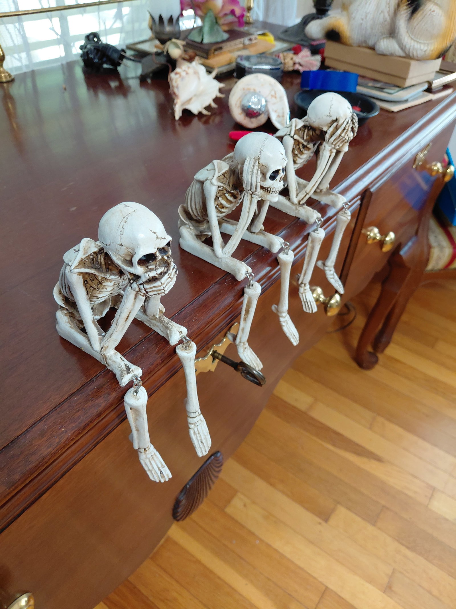 Set of 3 Skeleton Shelf Sitters / See No Hear No Say No Evil - 5