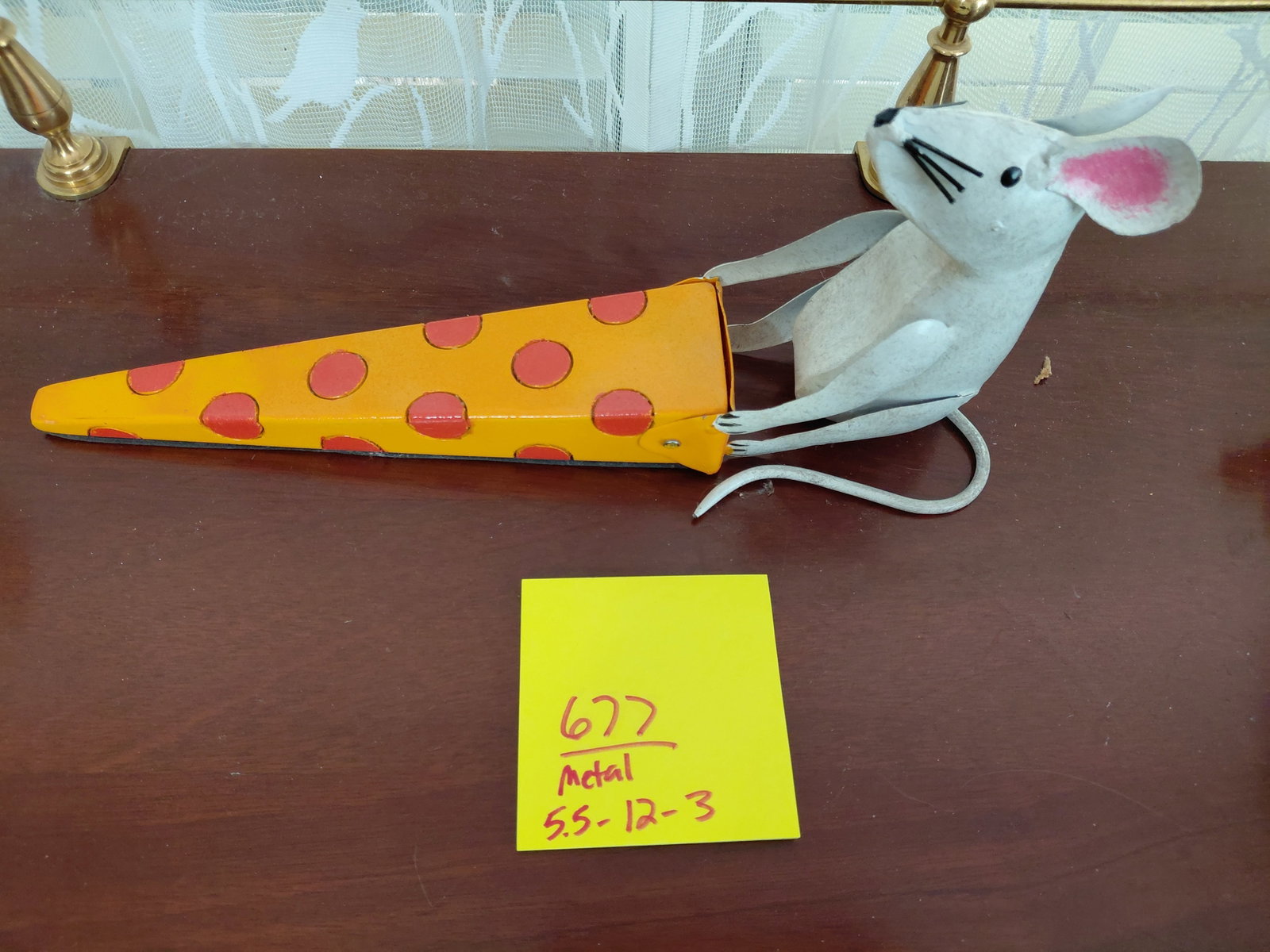 Metal Mouse & Cheese Door Stop - 2