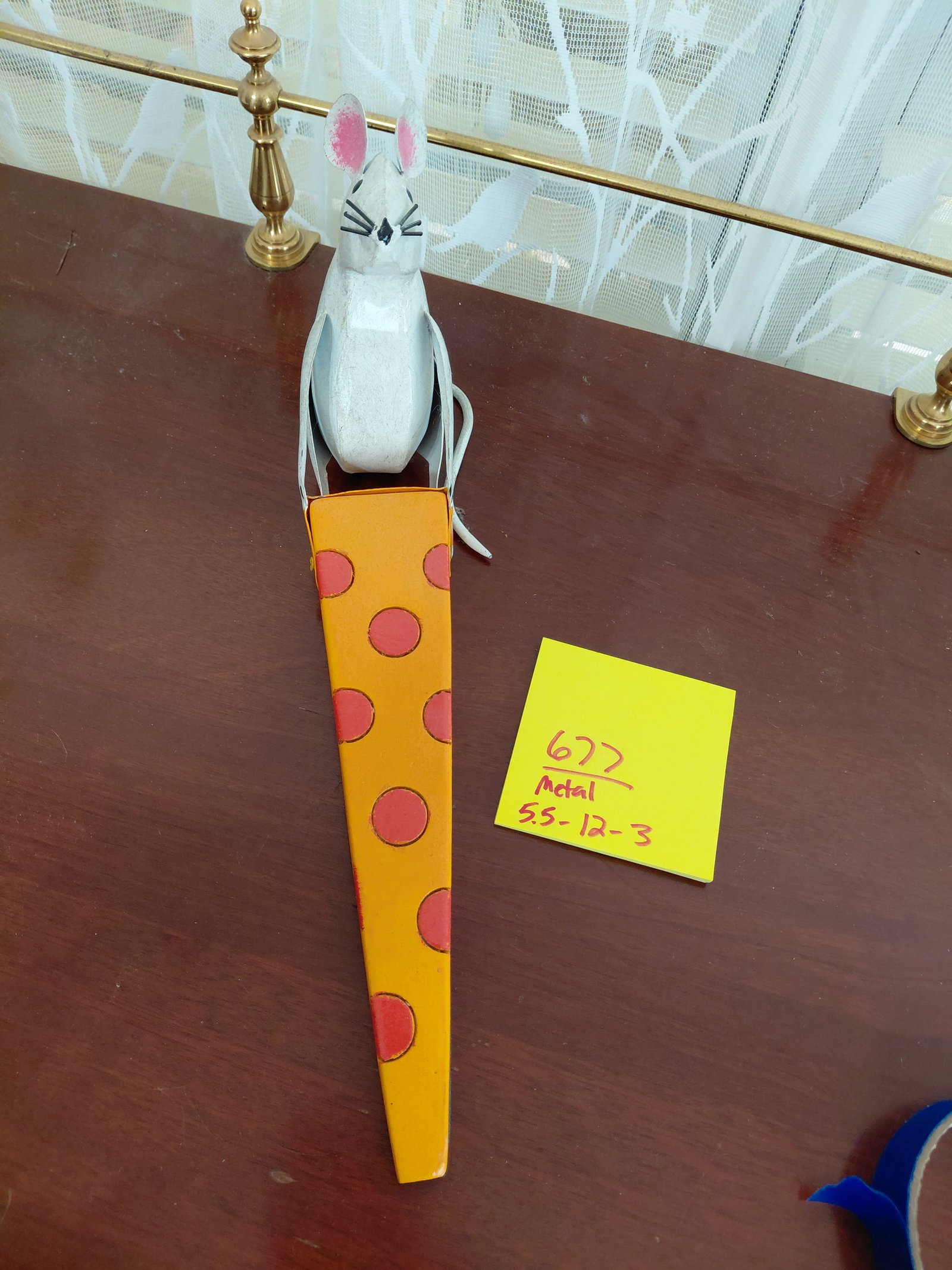 Metal Mouse & Cheese Door Stop - 3
