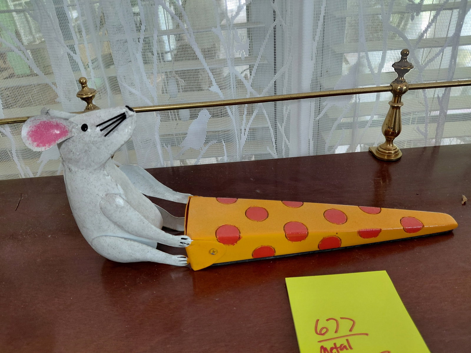 Metal Mouse & Cheese Door Stop - 4