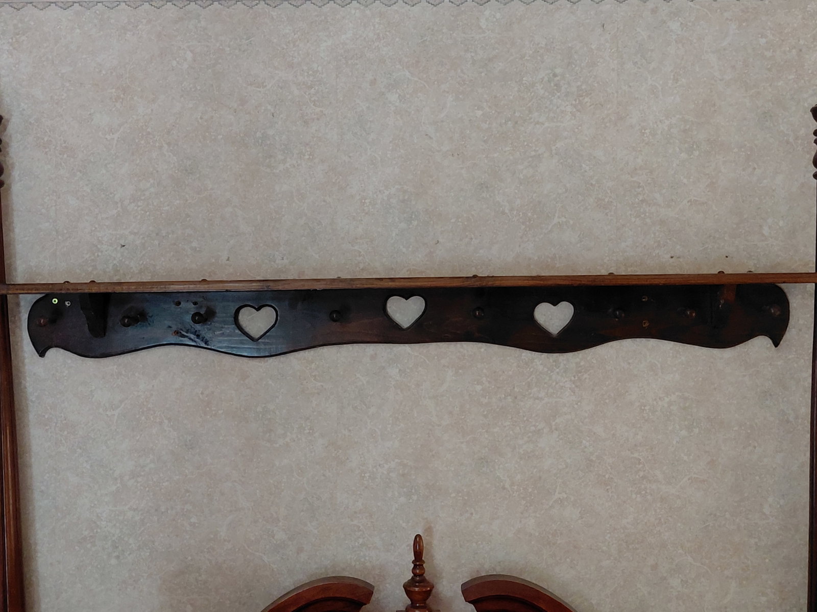 Large Wood Coat Rack / Wall Shelf (1 of 5)