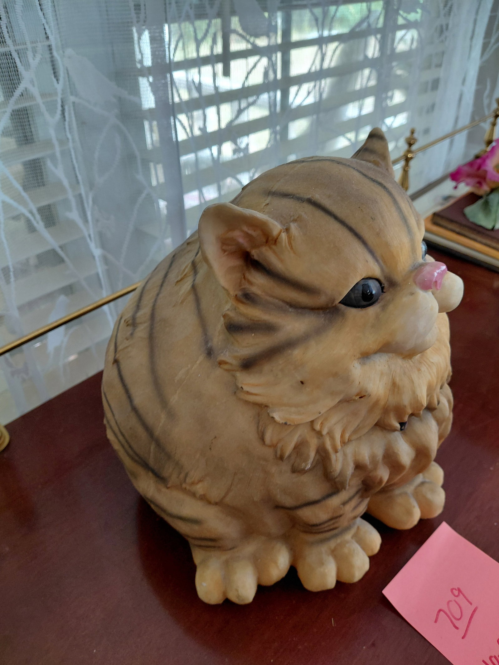 Large Resin Fat Cat Statue - 4