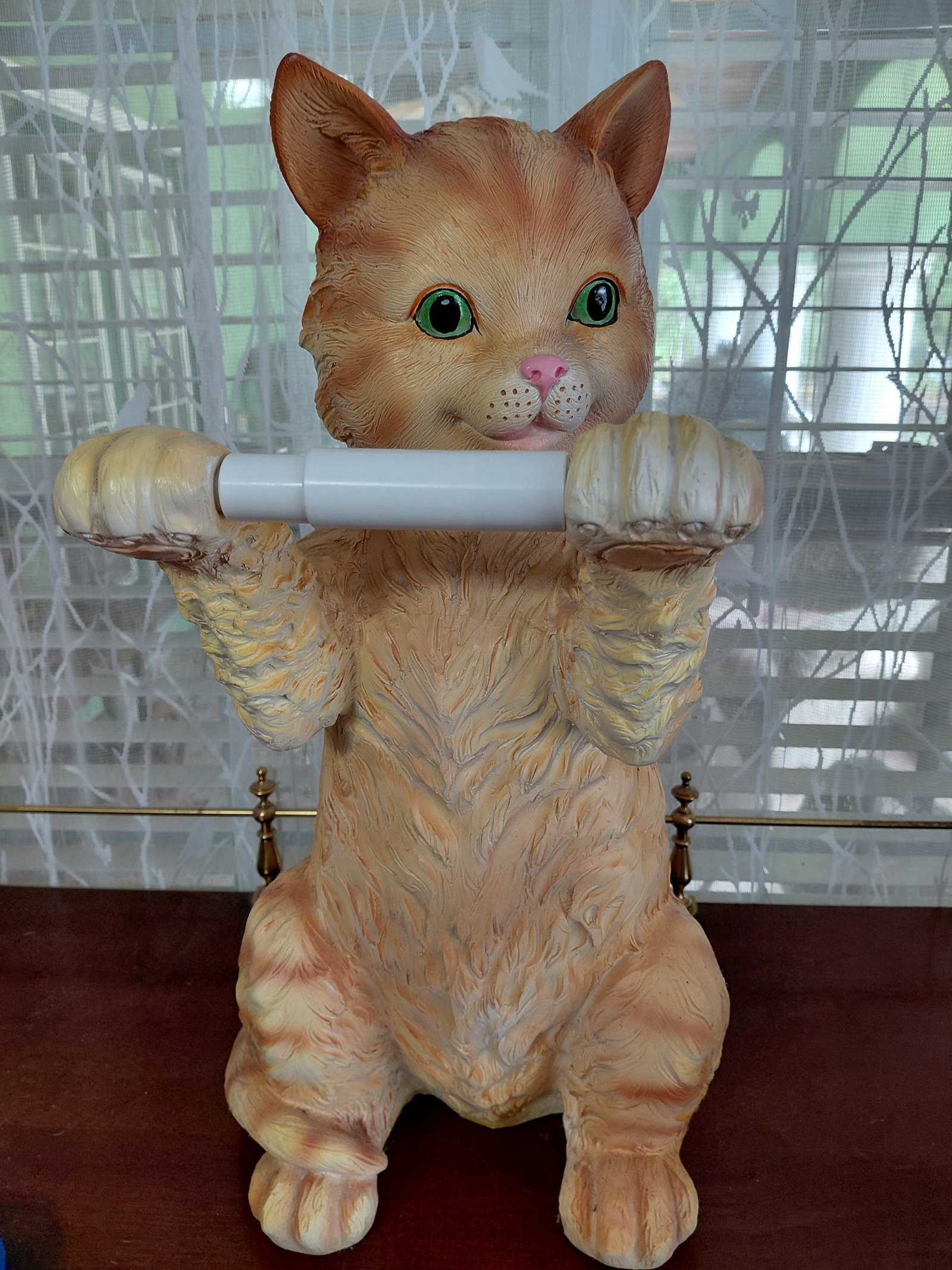 Large Cat Statue Toilet Paper Holder / Resin: Large Cat Statue Toilet Paper Holder / Resin