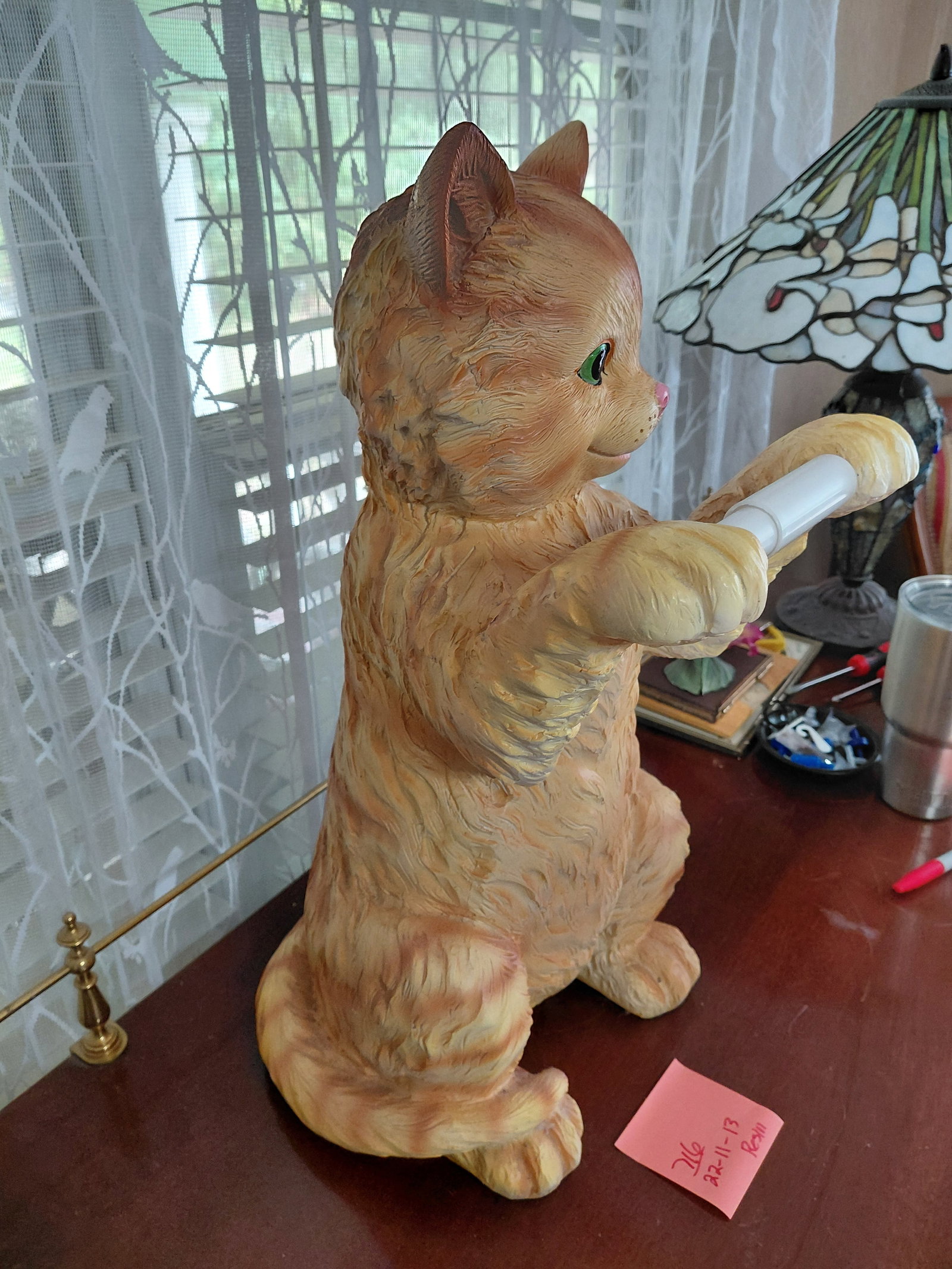Large Cat Statue Toilet Paper Holder / Resin - 4
