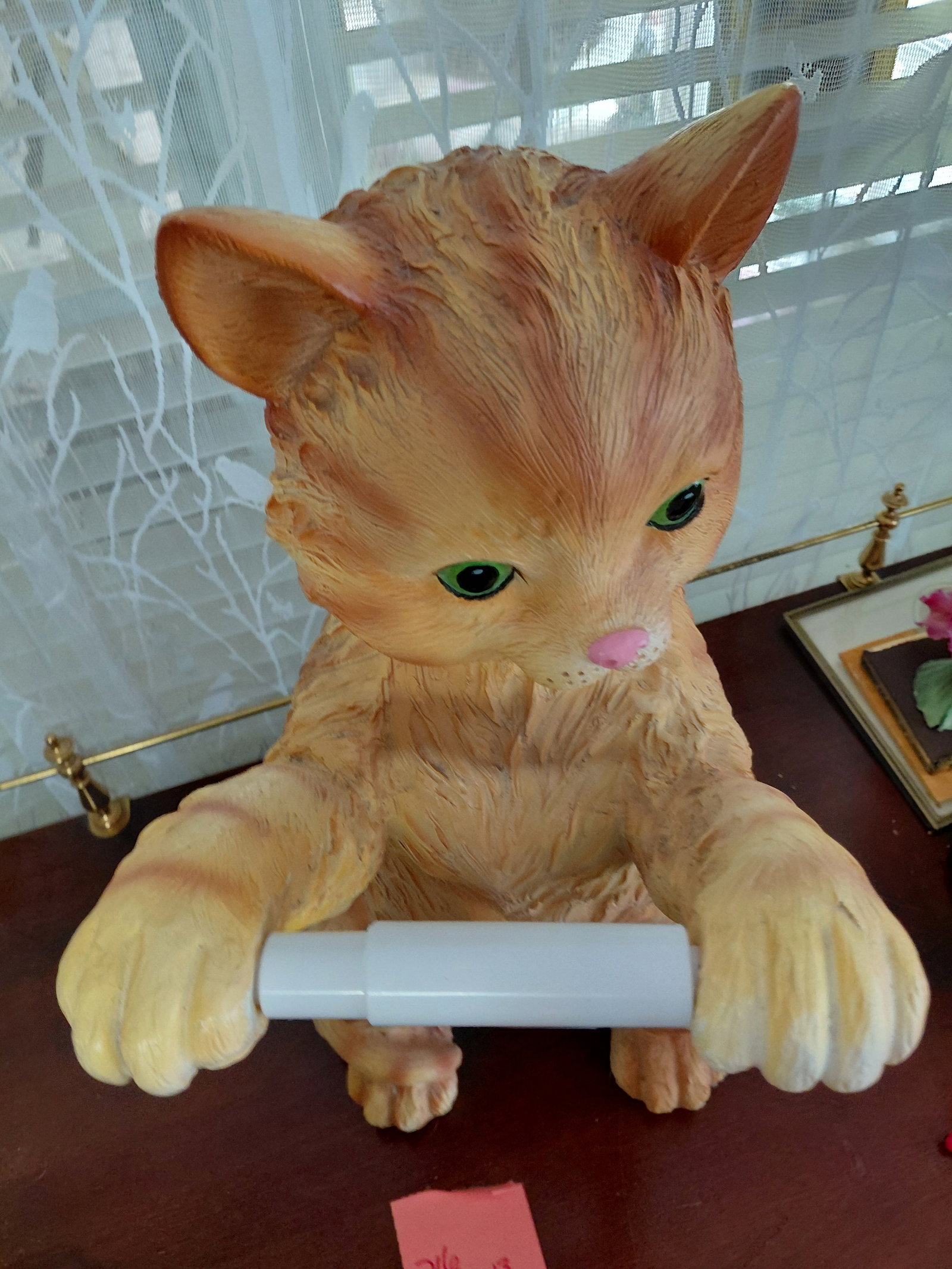 Large Cat Statue Toilet Paper Holder / Resin - 6