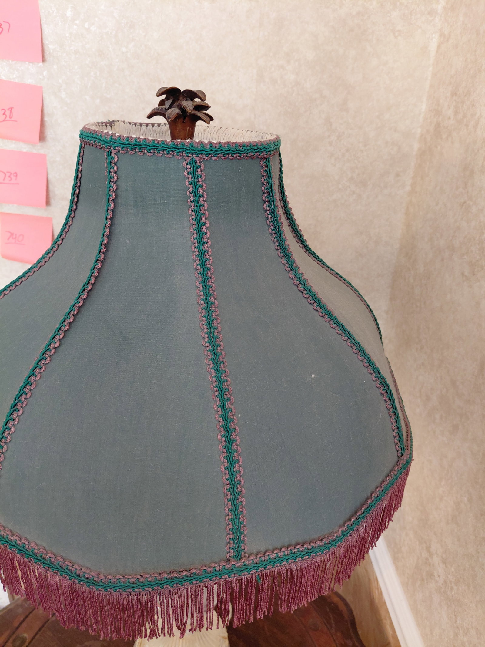 Glass Lamp with ornate Shade - 8