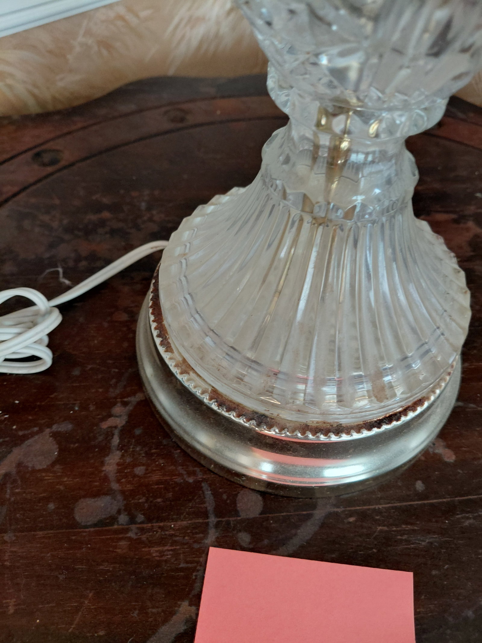 Glass Lamp with ornate Shade - 3