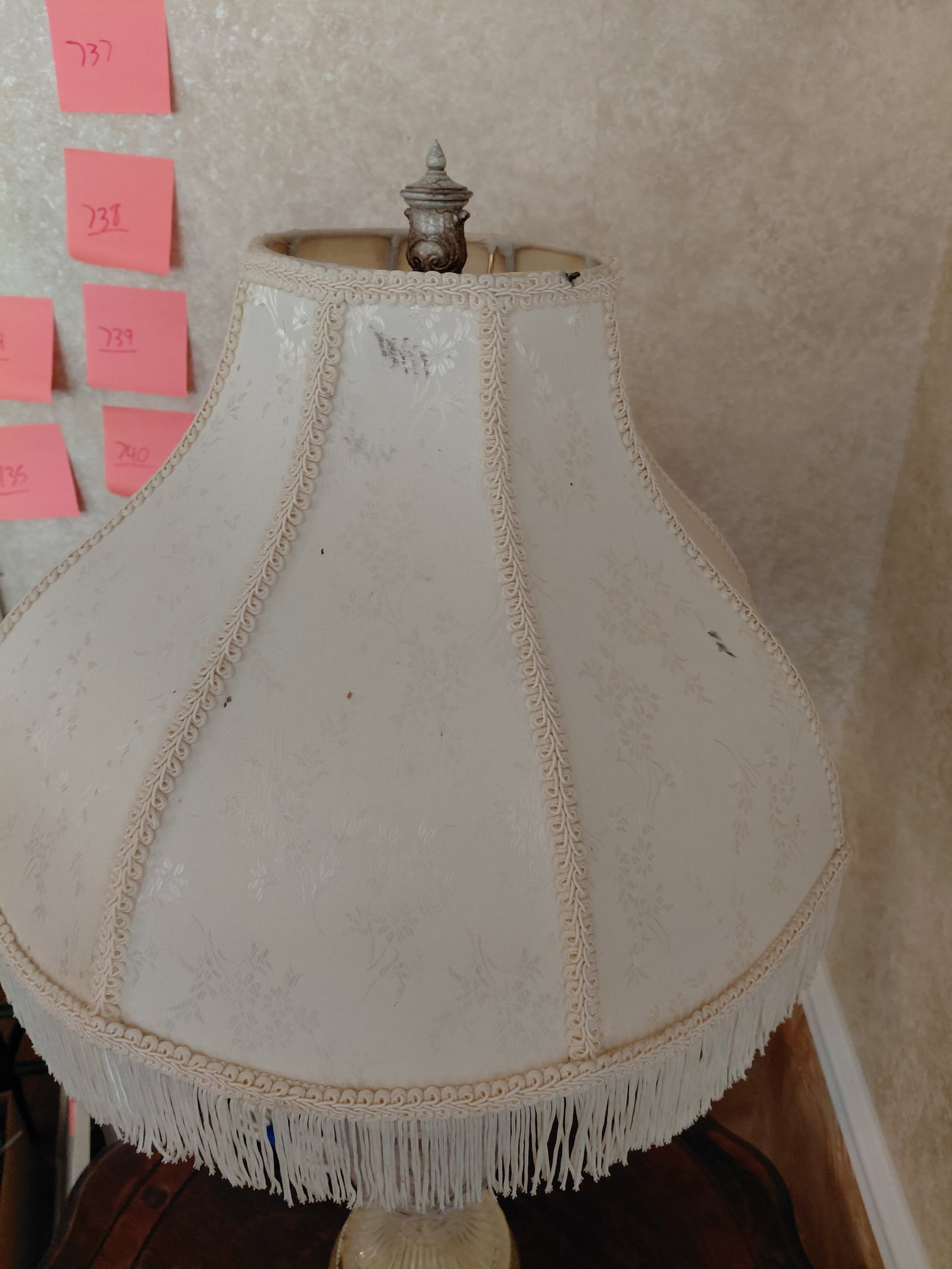 Glass Lamp with ornate Shade - 8