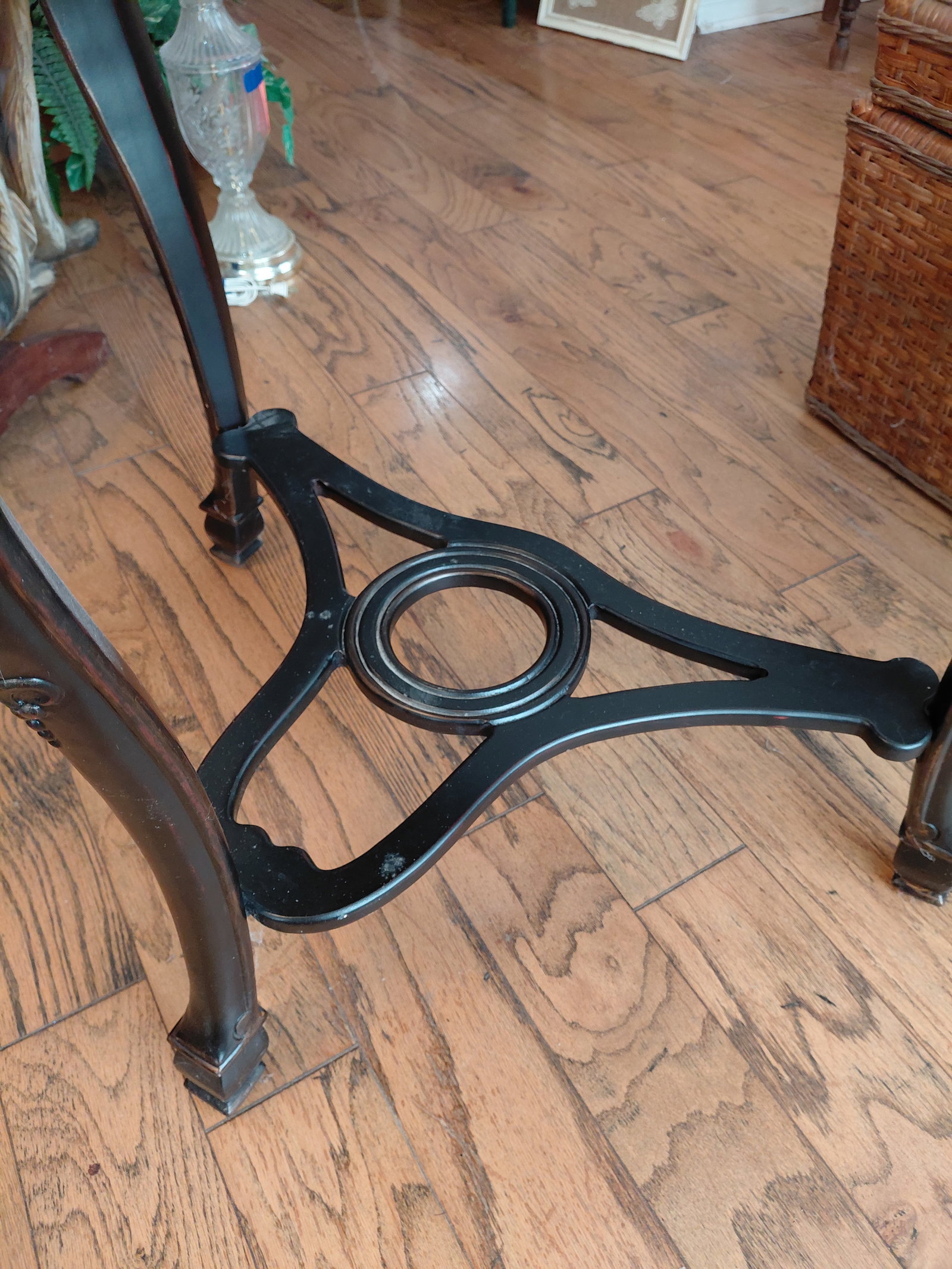 Ornate Conemporary Black Half Moon Entry Table - 5