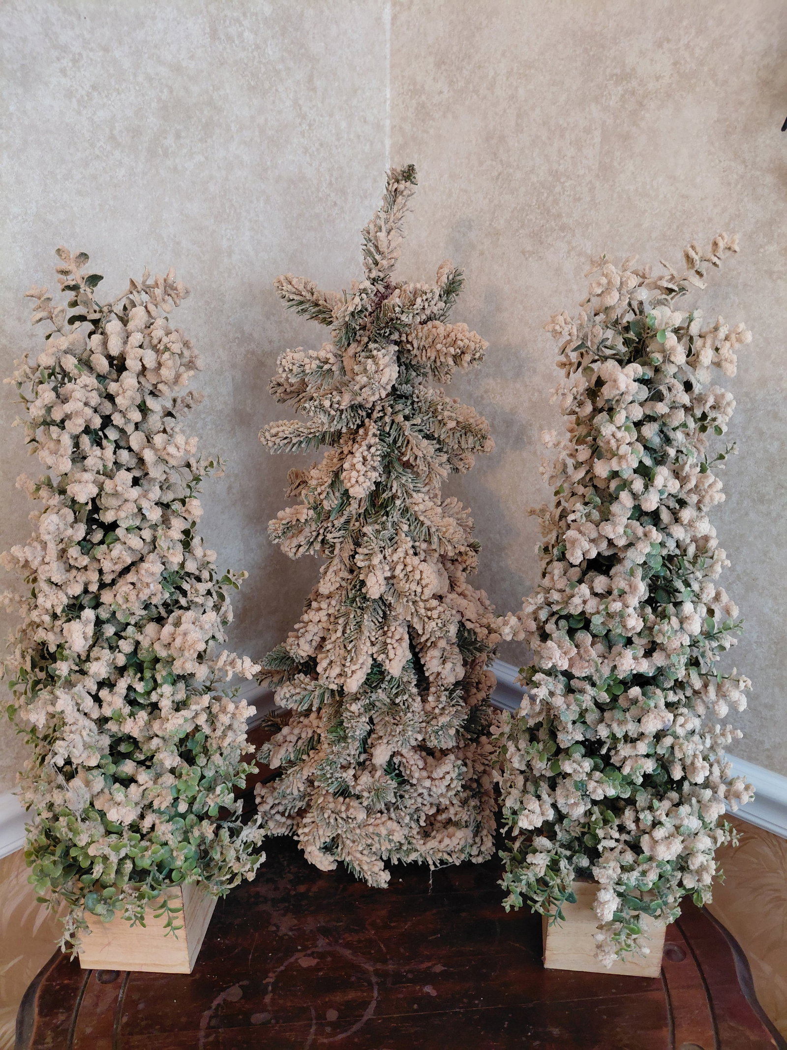 Flocked Christmas Tree Decorations (1 of 6)