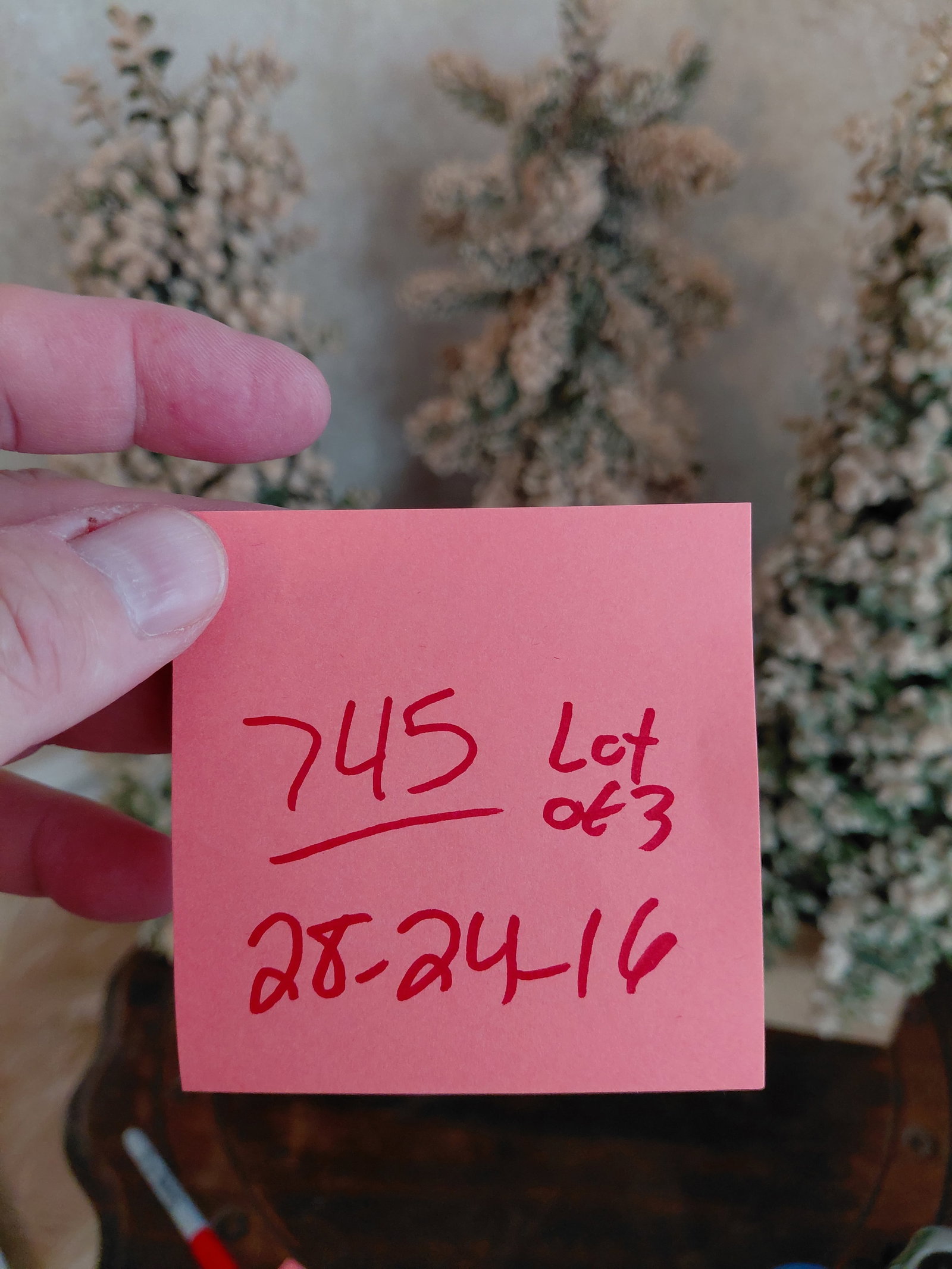 Flocked Christmas Tree Decorations - 2