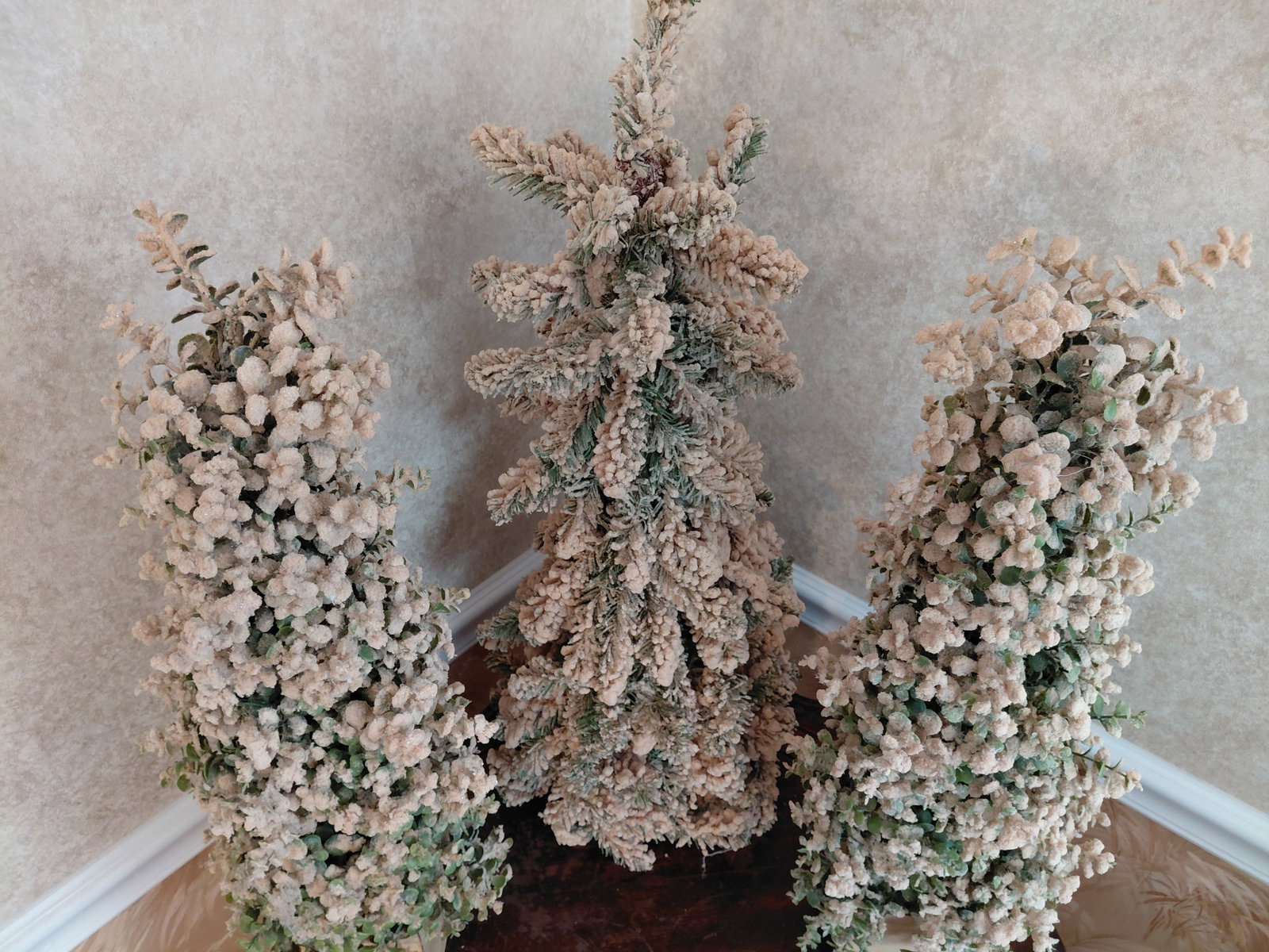 Flocked Christmas Tree Decorations - 3