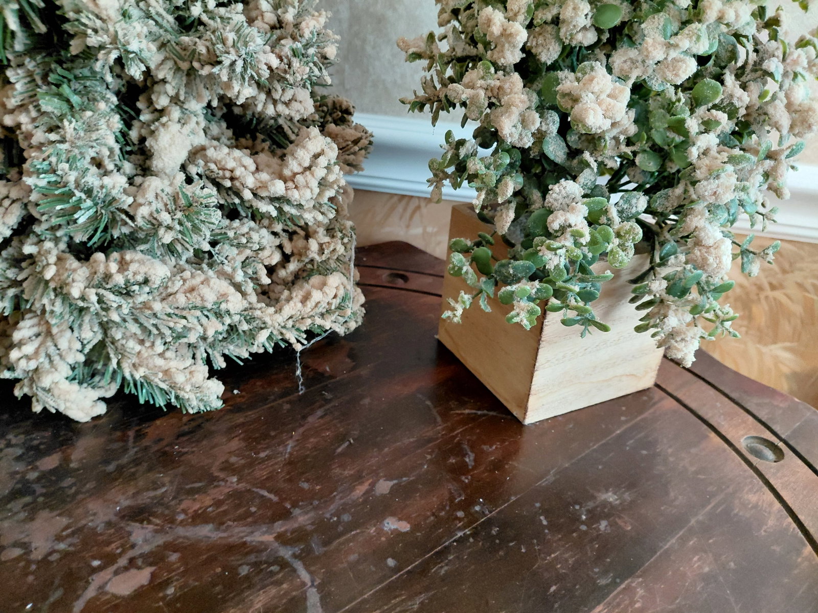 Flocked Christmas Tree Decorations - 5