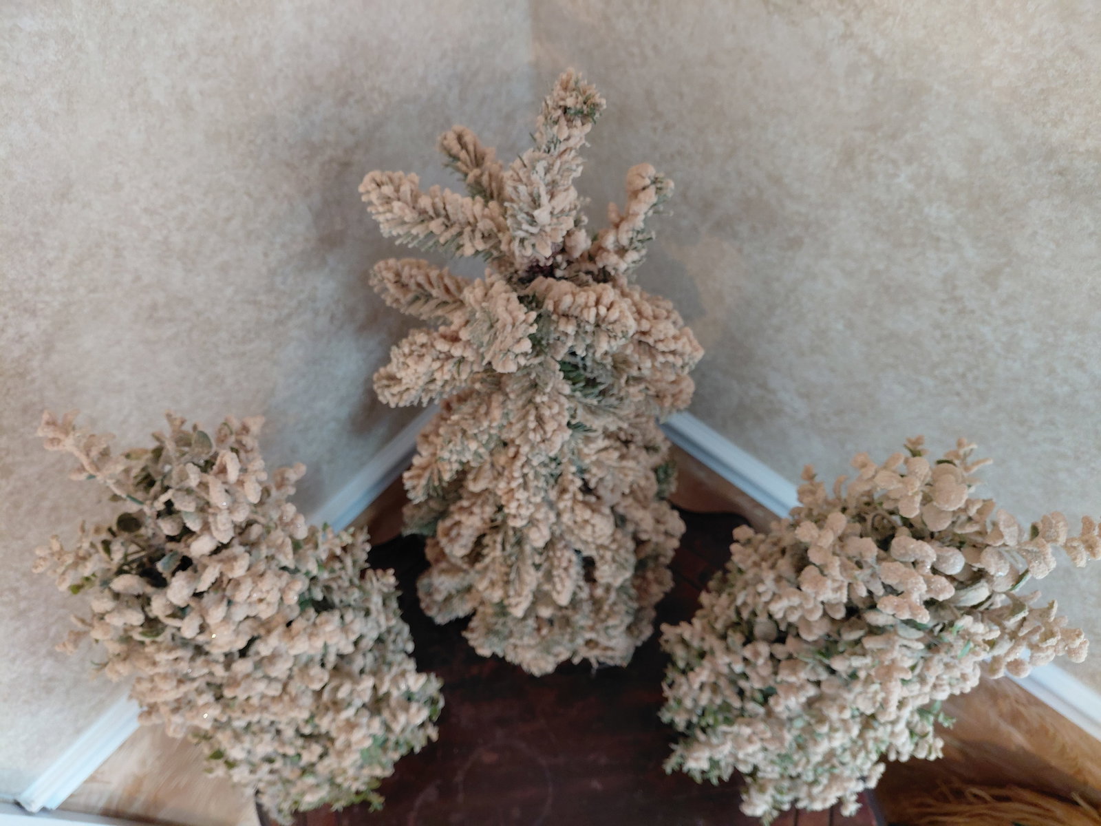 Flocked Christmas Tree Decorations - 6