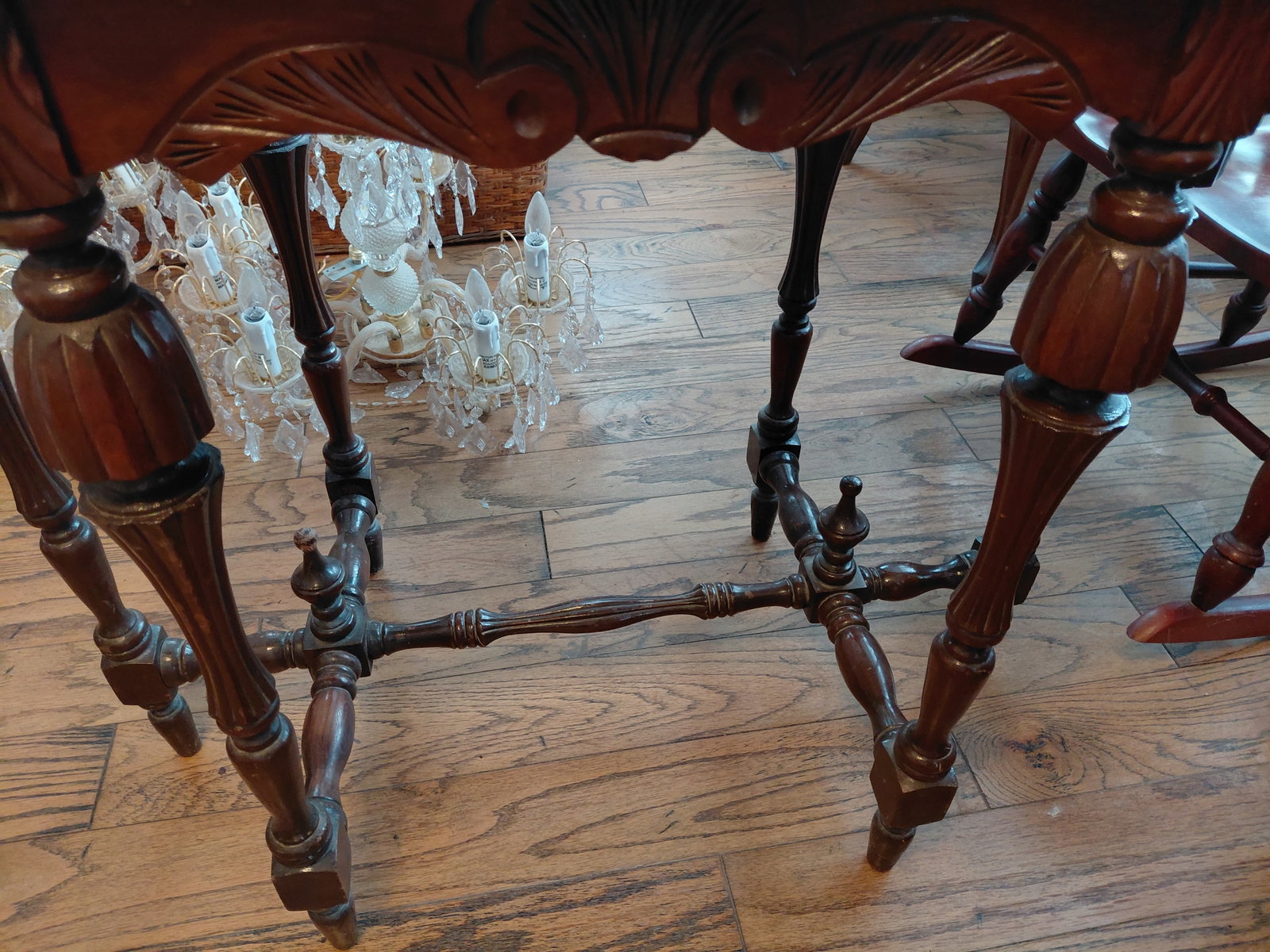 Oval Shaped Parlor Table / top only painted/ few leg joints need tightened - 5
