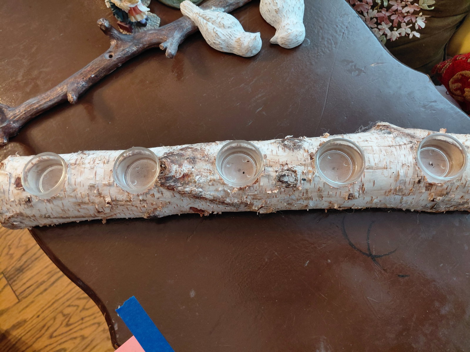 Birch Wood Candle Holder - 3
