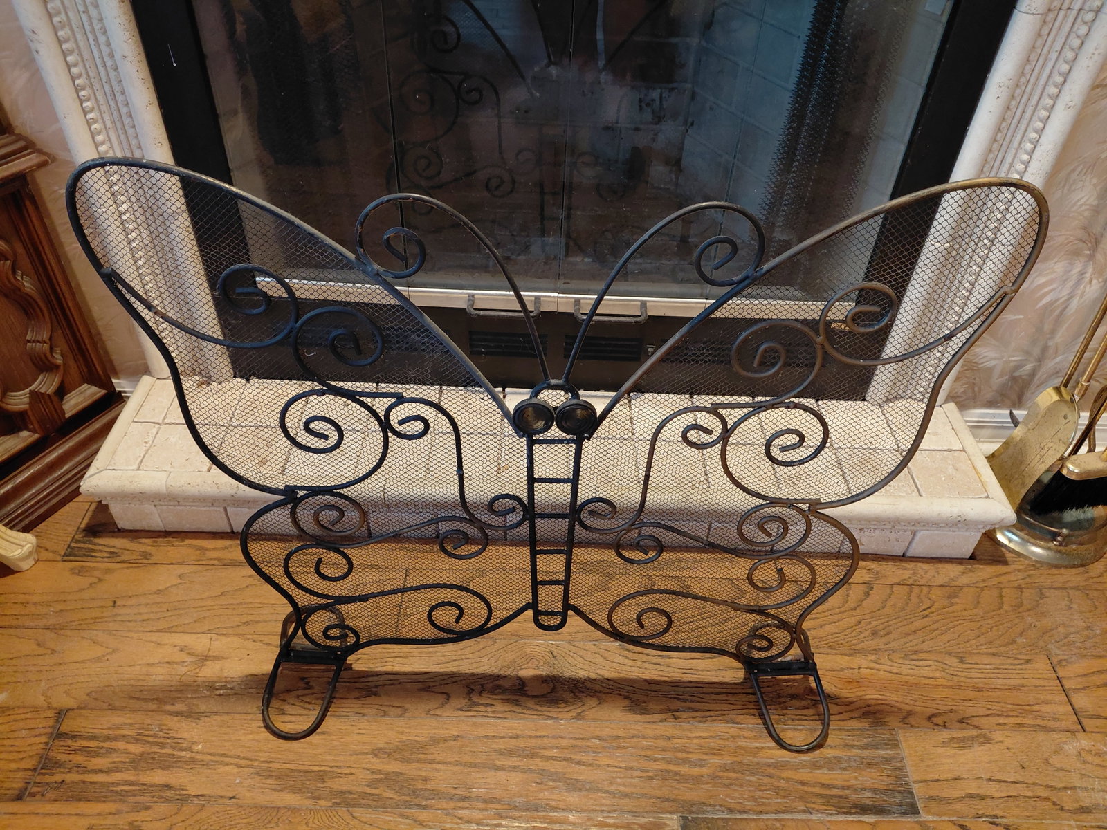Ornate Butterfly Fireplace Screen (1 of 6)