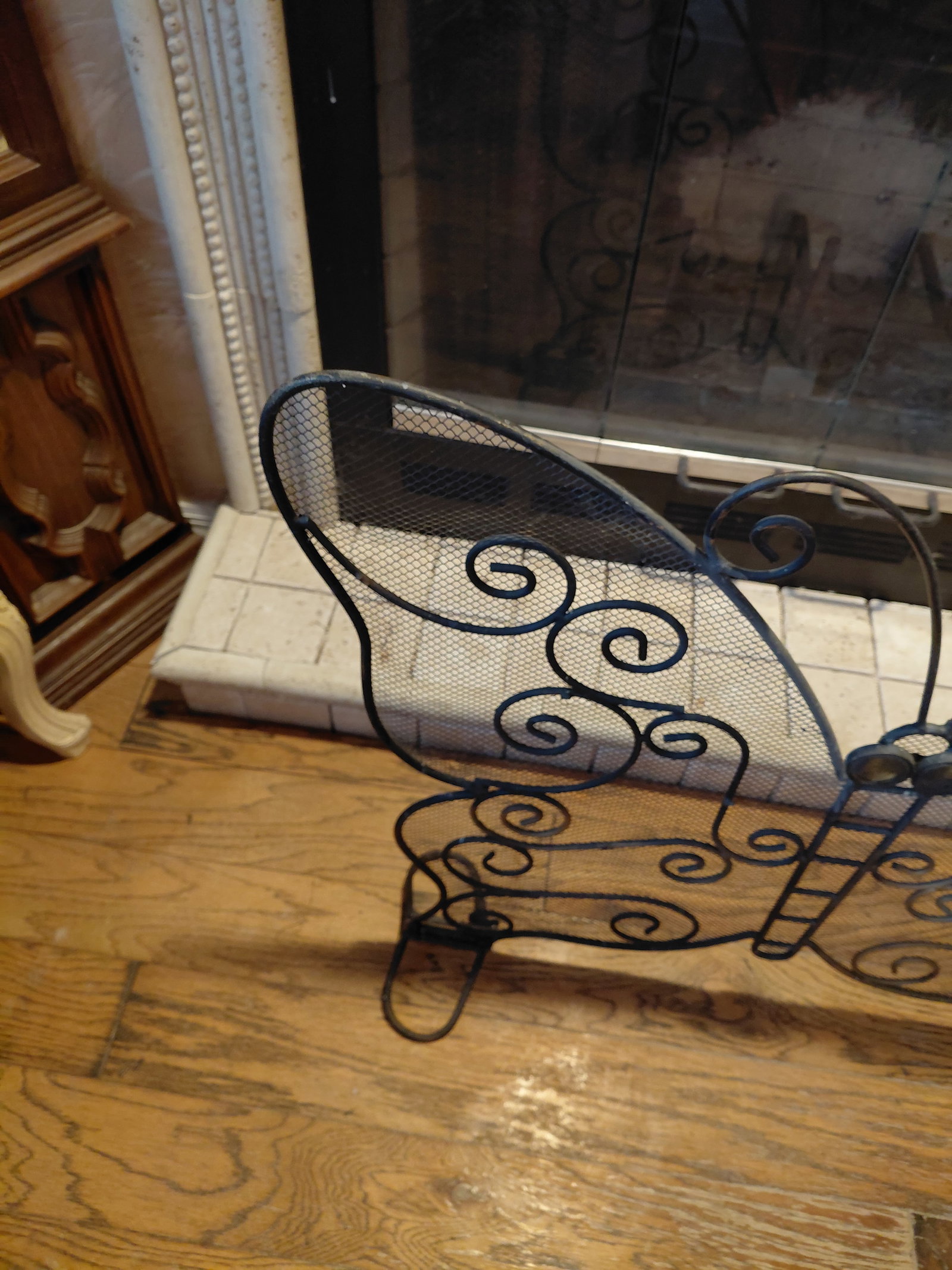 Ornate Butterfly Fireplace Screen - 5