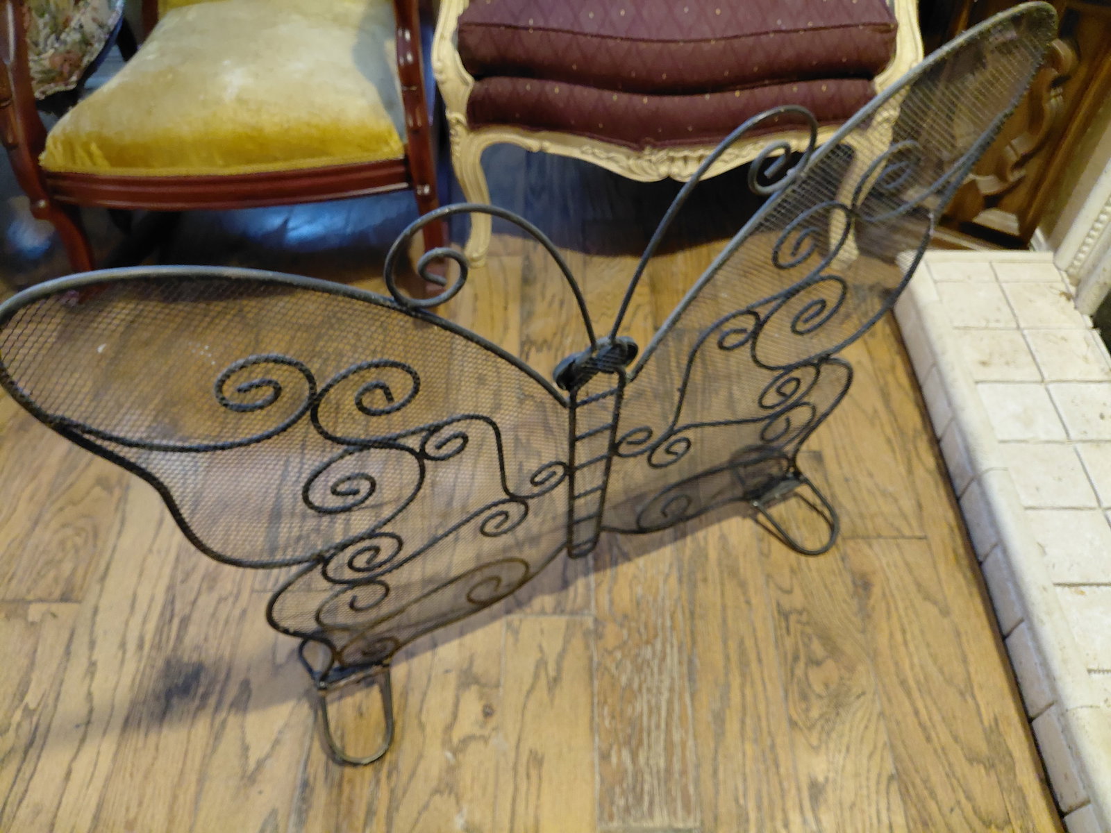 Ornate Butterfly Fireplace Screen - 6