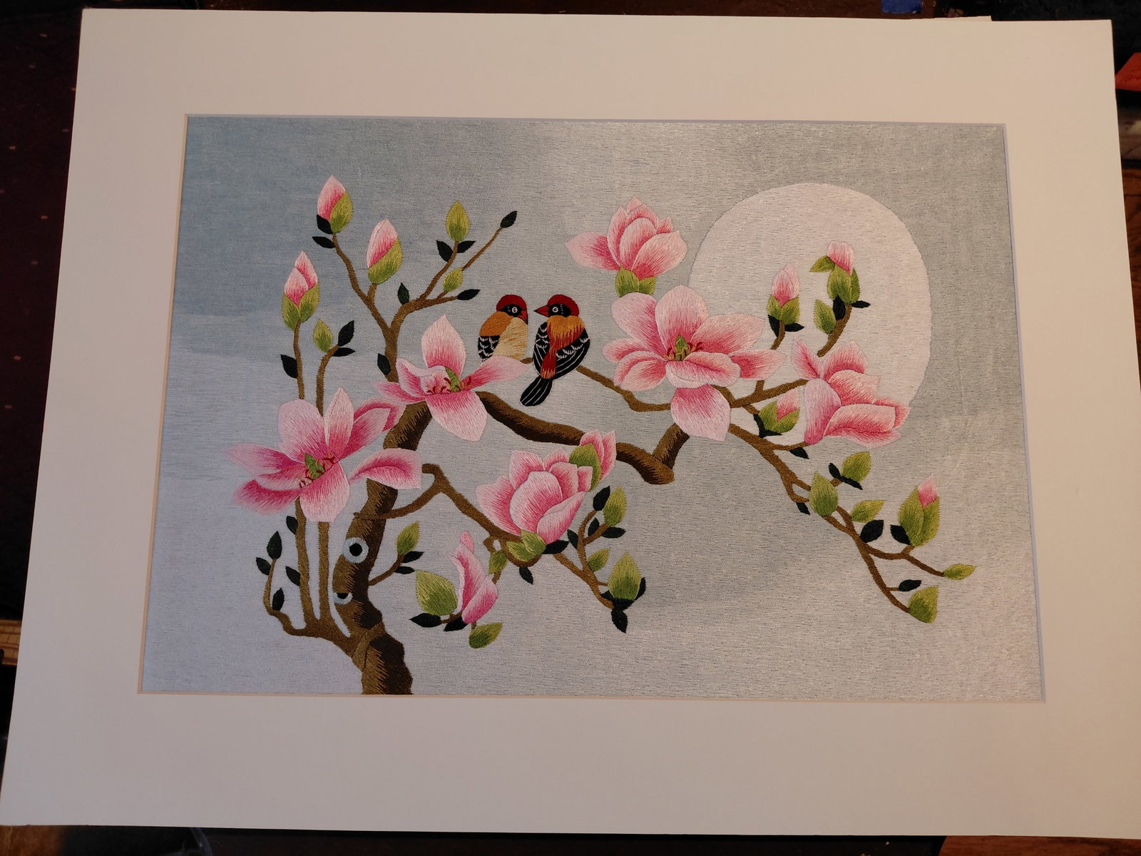 Unframed Embroidered Artwork: Unframed Embroidered Artwork