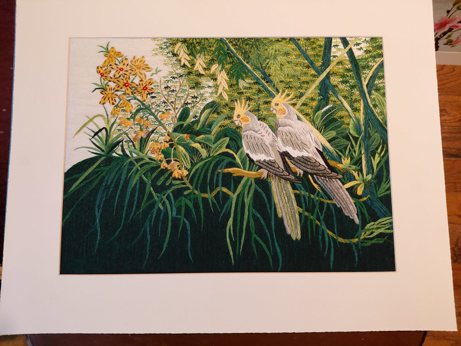Unframed Embroidered Artwork: Unframed Embroidered Artwork
