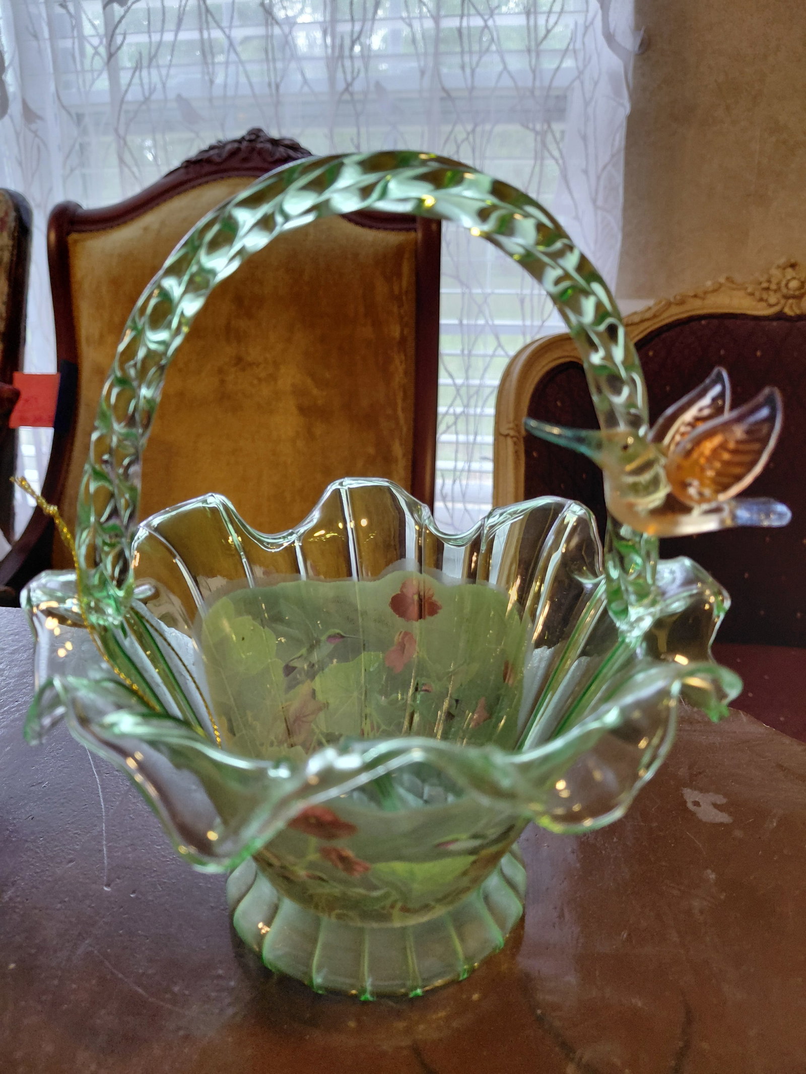 Bradford Exchange Inspiration Garden Artglass Baskets / Hummingbird Majesty: Bradford Exchange Inspiration Garden Artglass Baskets / Hummingbird Majesty