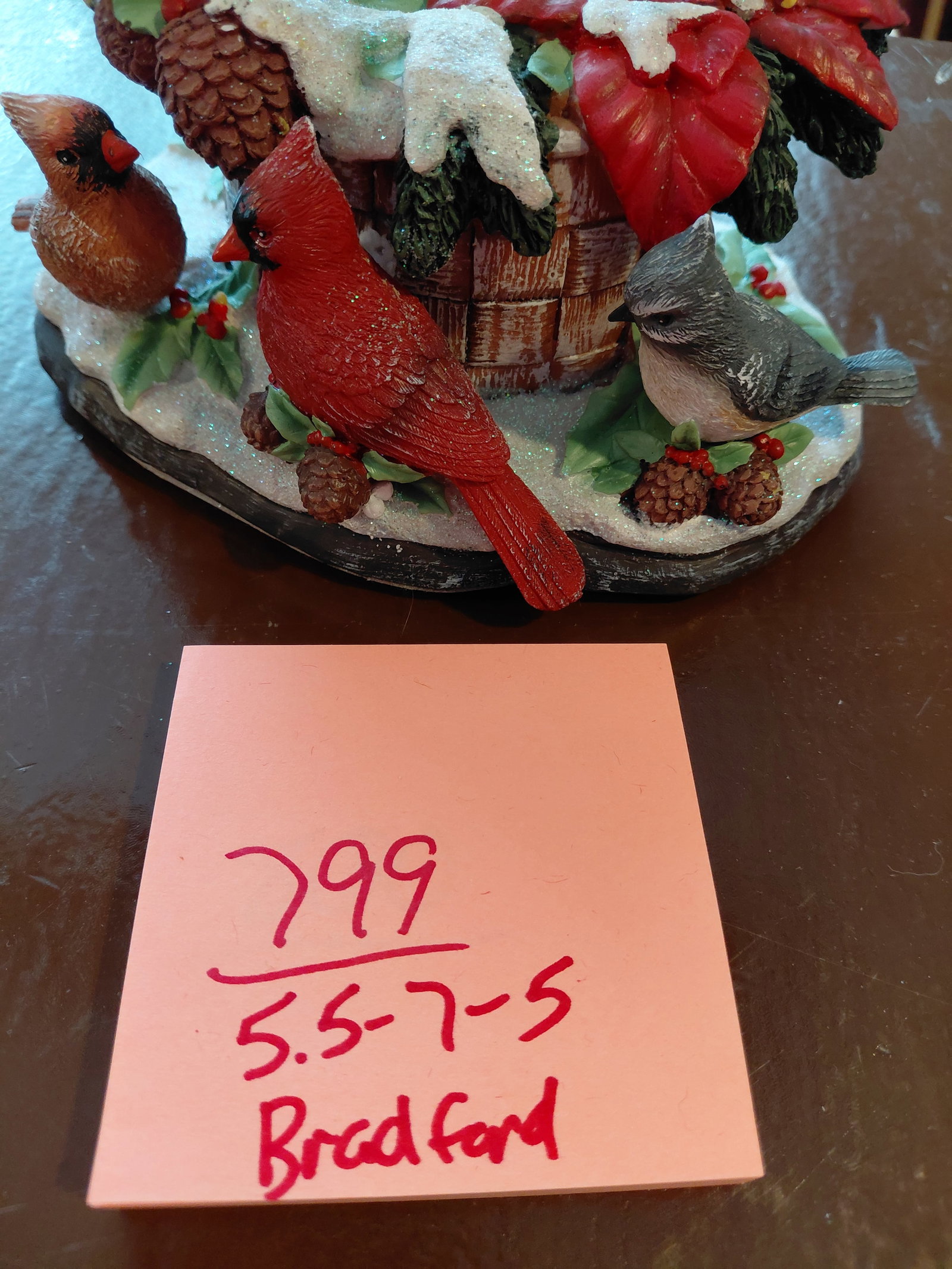 Winter Melody Musical Figurine by Bradford Exchange Natures Songbook Collection / Untested - 2
