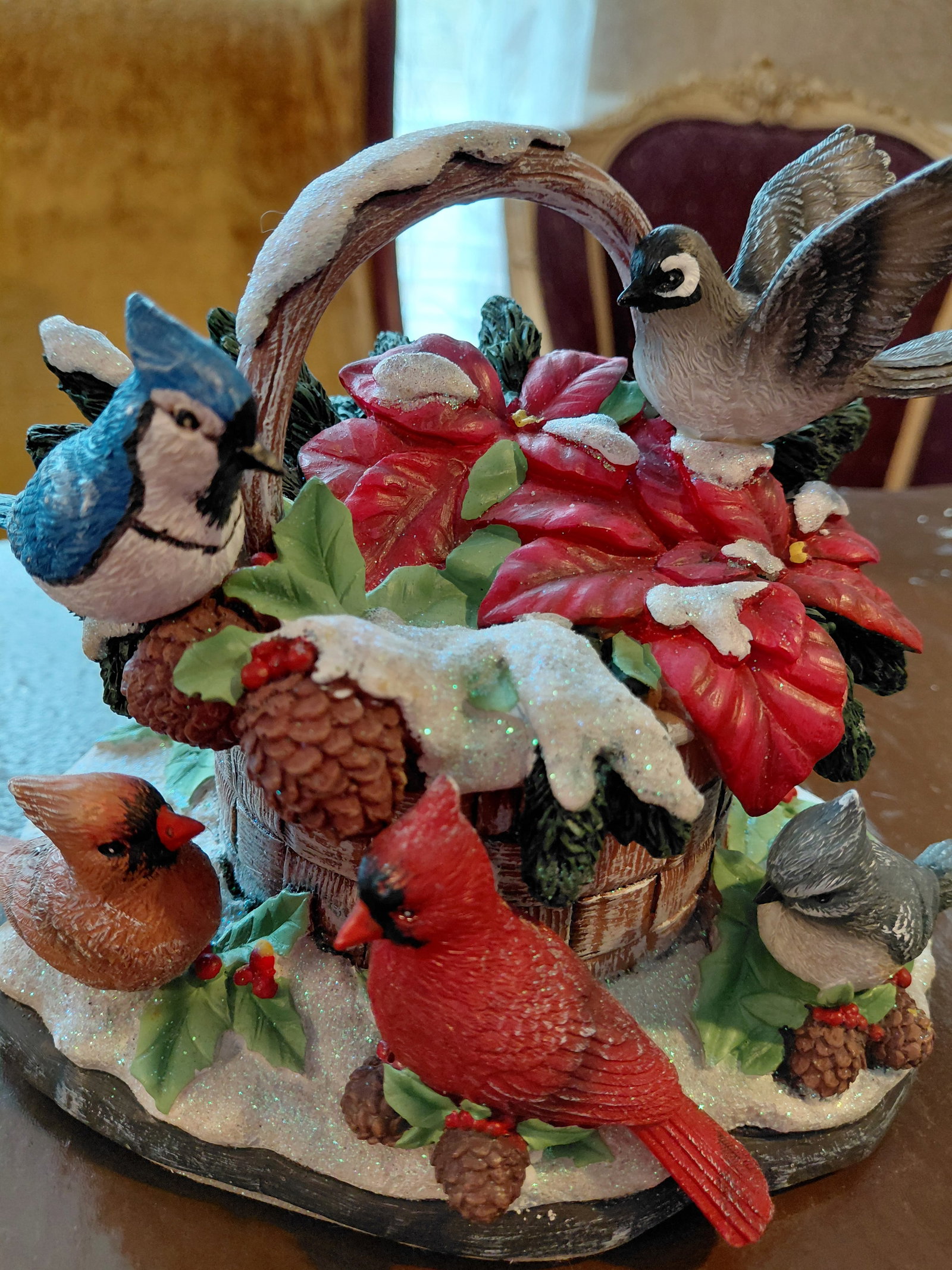 Winter Melody Musical Figurine by Bradford Exchange Natures Songbook Collection / Untested - 3