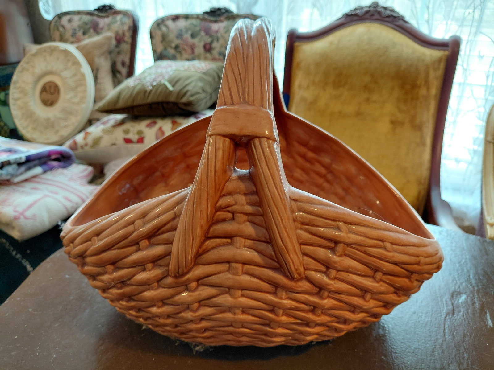 Unique Pottery basket Planter (1 of 4)