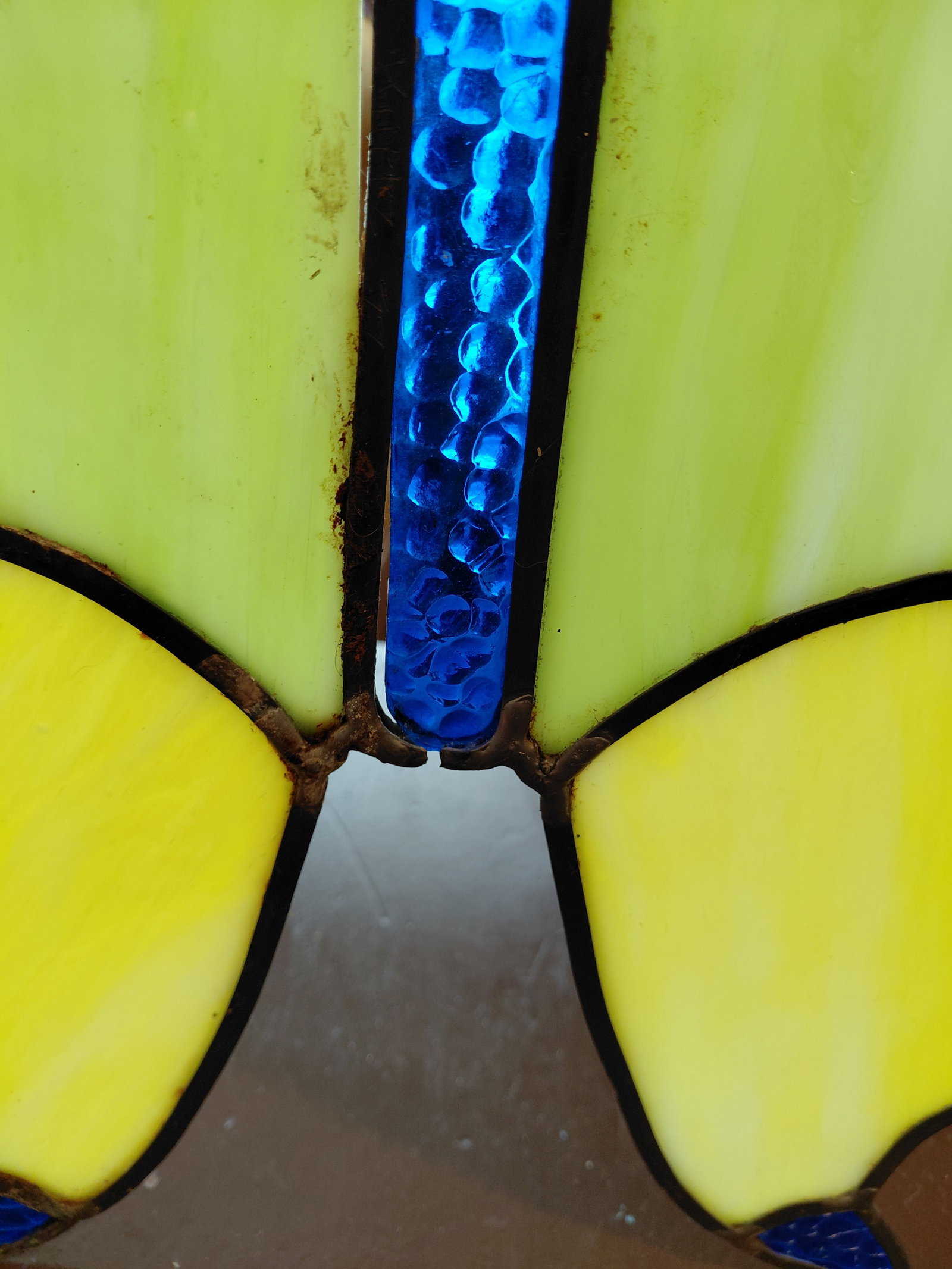 Pair of Vintage Stained Glass Butterflys / As seen / Some Seperation of Joints as seen - 8
