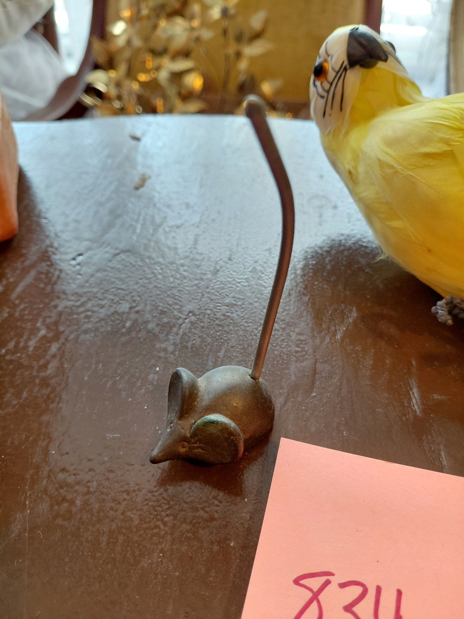 Lot misc/ Wood Fish, Brass Mouse Ring Holder, etc - 6