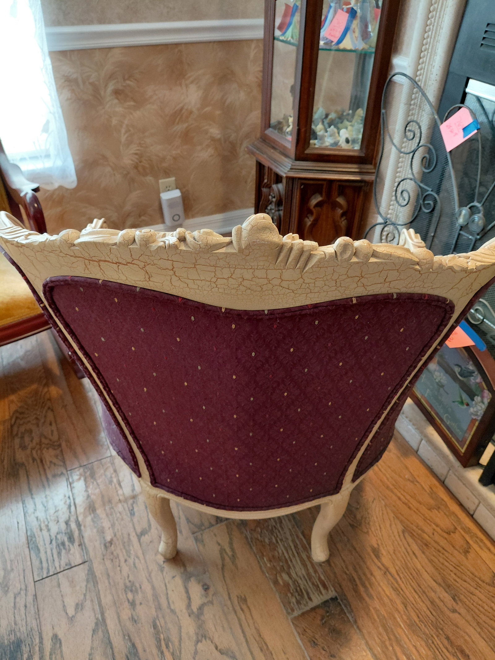 Contemporary French Style Parlor Chair / Distressed Finish / As seen - 8