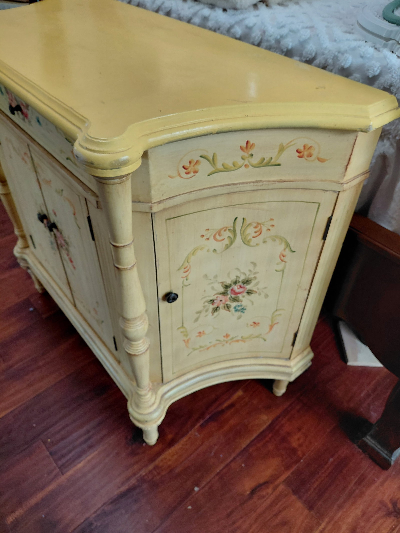 Ornate French Country Entry Cabinet with Curved Doors / Contemporary - 7