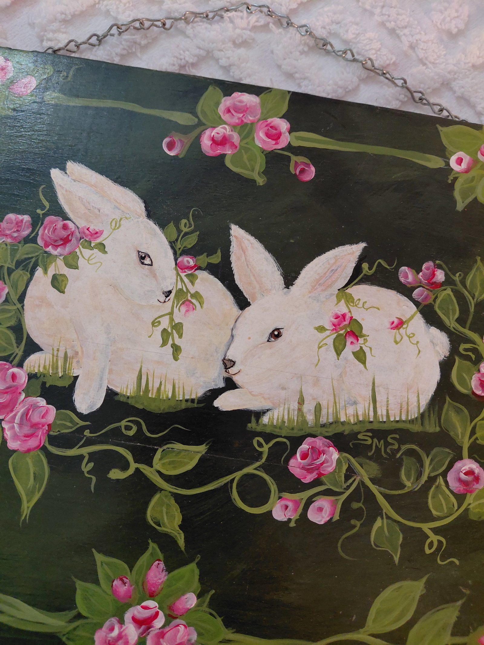 Bunny Oil Painting On Board - 4
