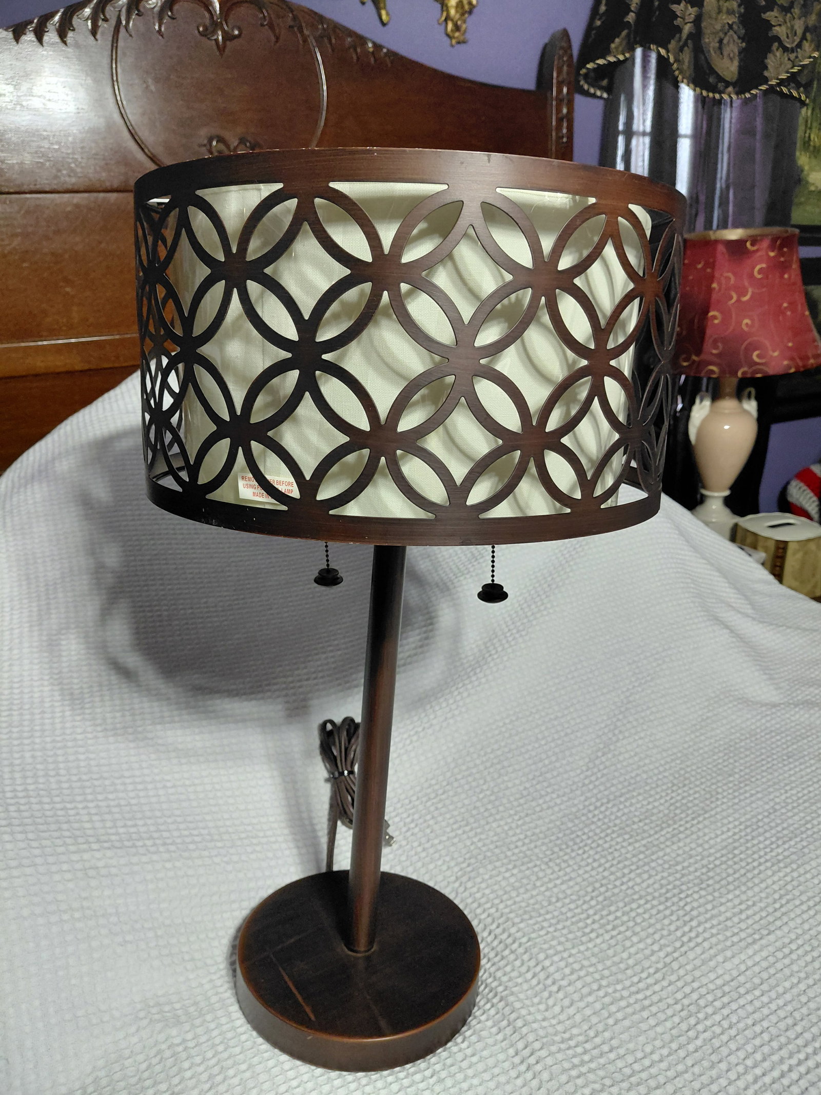 Unique Metal Lamp / Shade still has plastic cover on (1 of 5)