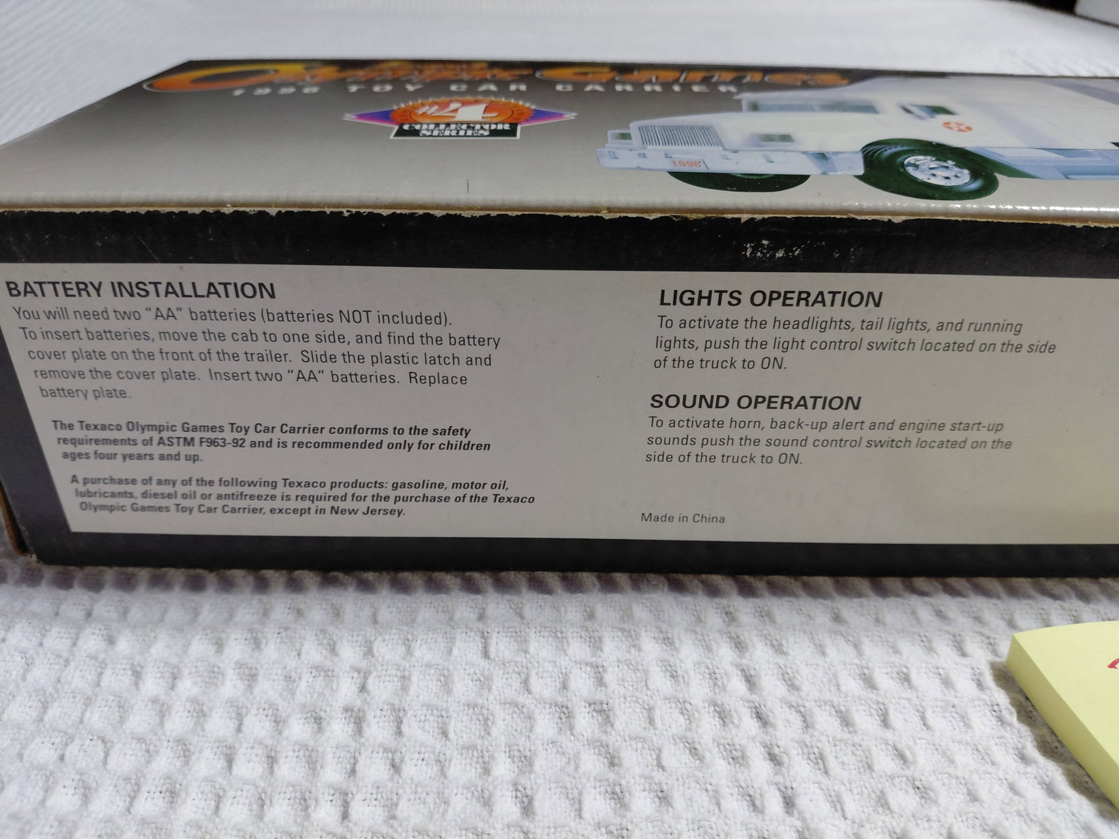 Texaco 1996 Toy Car Carrier / Izzys Olympic Games / Original Box - 3