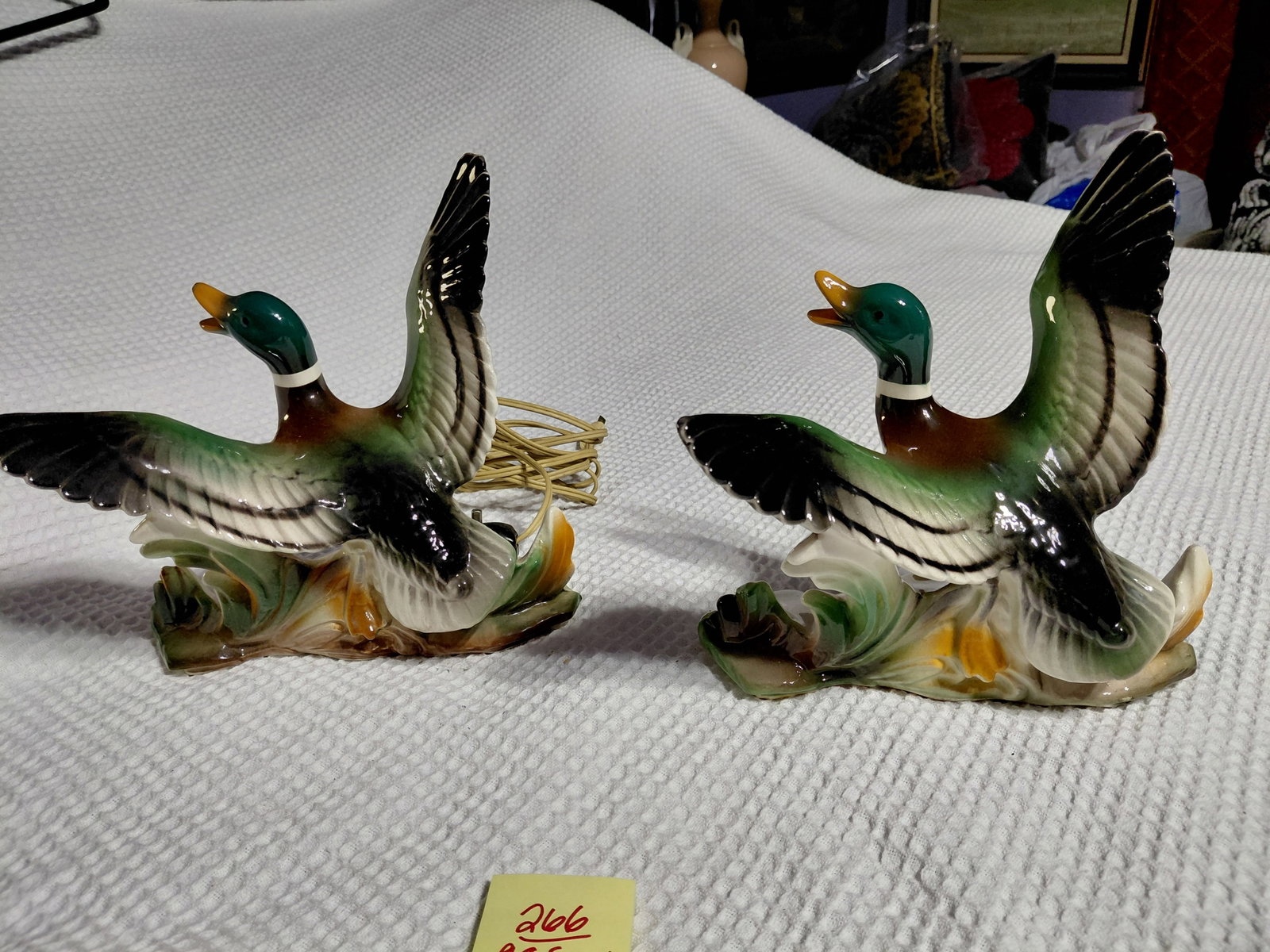 Pair of Mid Century Lane Duck Lamps / One missing Light as seen: Pair of Mid Century Lane Duck Lamps / One missing Light as seen