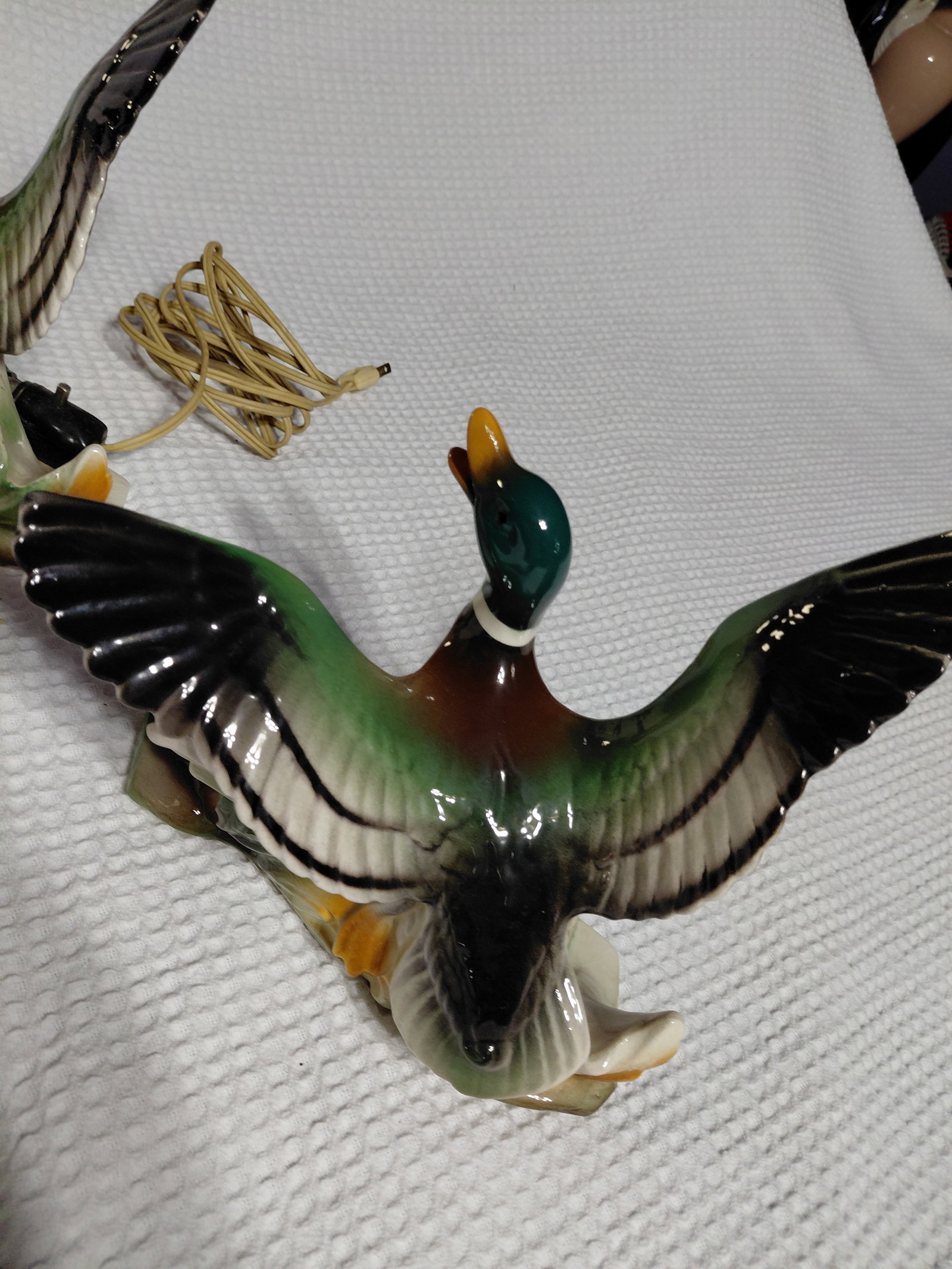 Pair of Mid Century Lane Duck Lamps / One missing Light as seen - 4