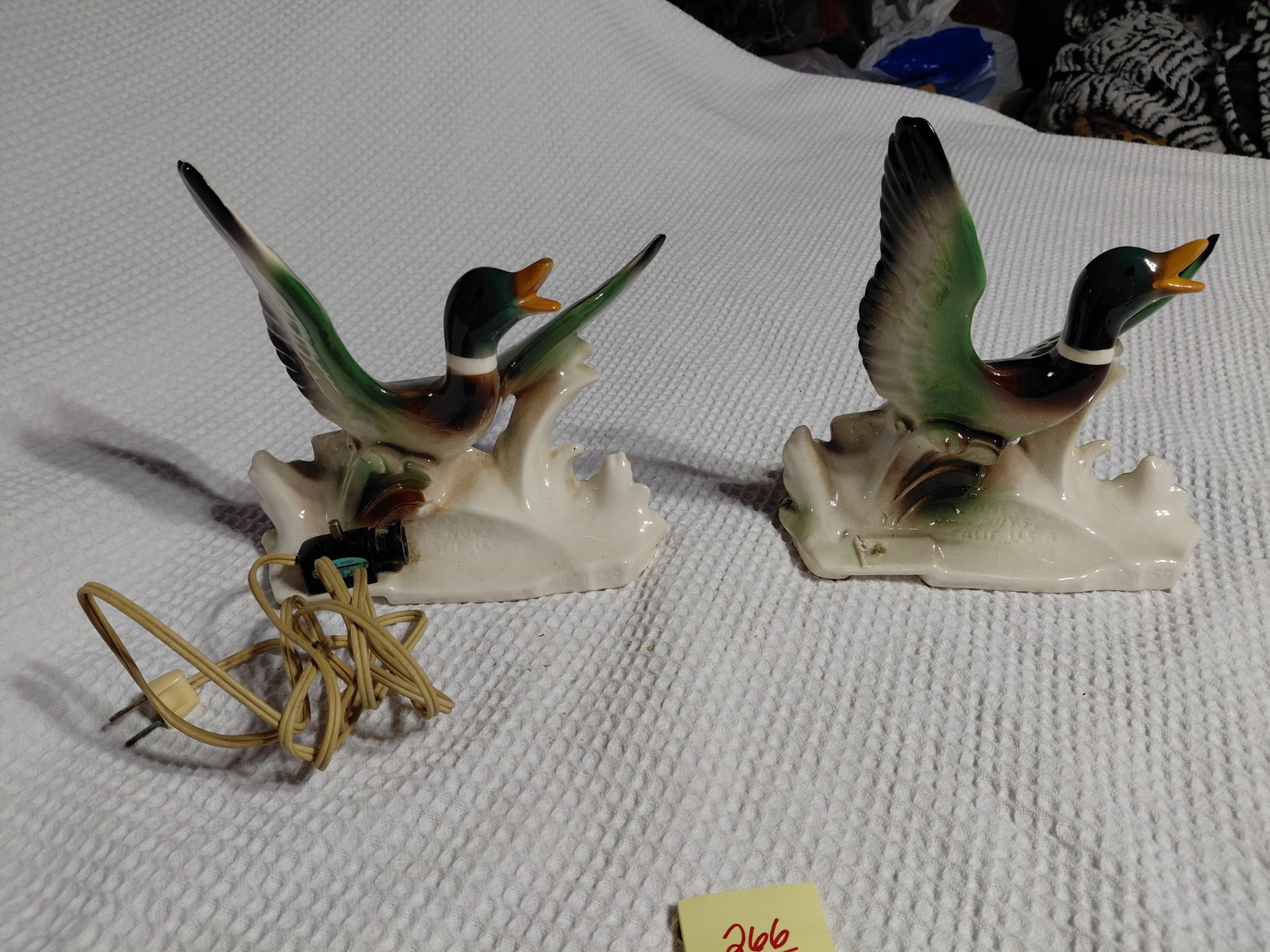 Pair of Mid Century Lane Duck Lamps / One missing Light as seen - 5