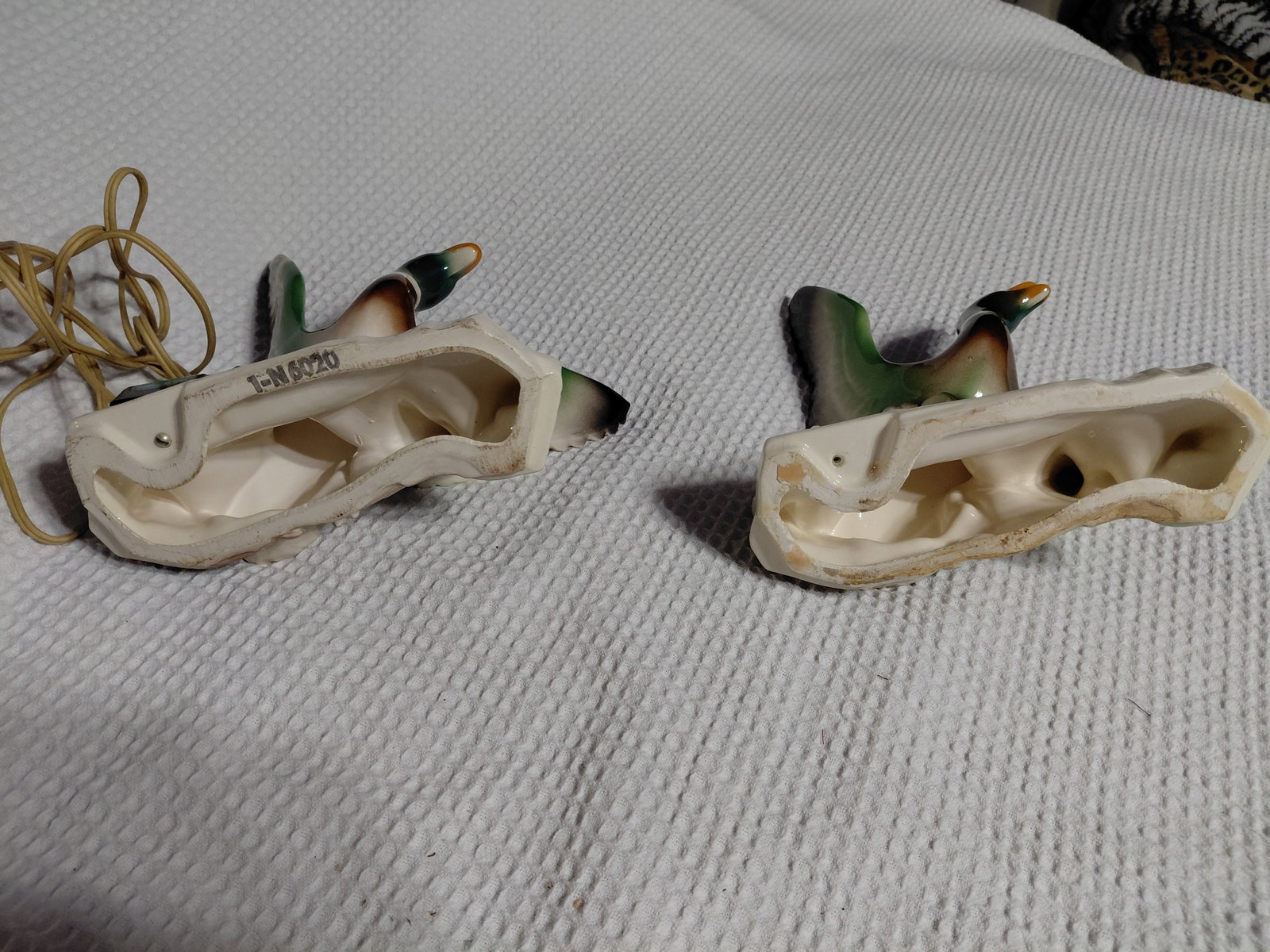 Pair of Mid Century Lane Duck Lamps / One missing Light as seen - 8