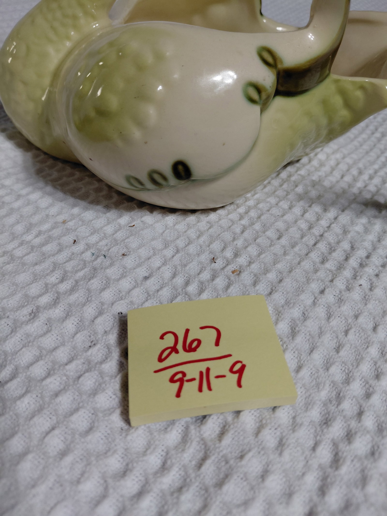 Unique Vintage Mid Century Set USA Pottery Swan and Babies Planter - 2