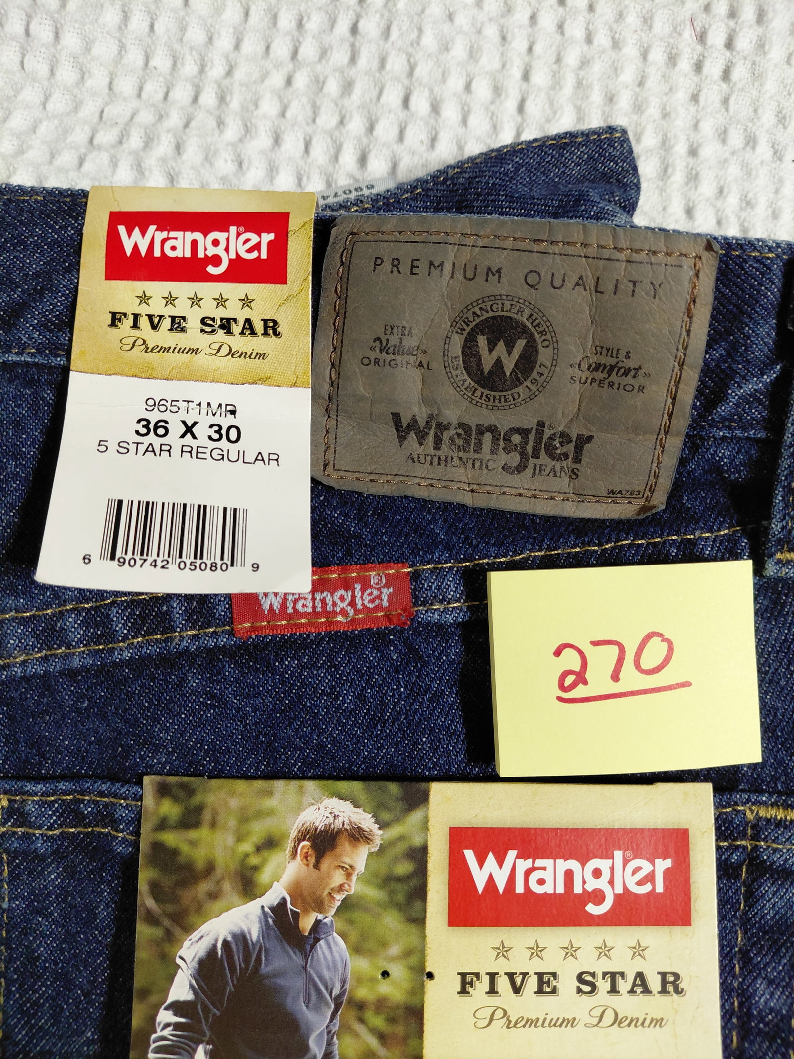 NEW Wrangler Mens Denim Blue Jeans / 36x30 / Regular Fit - 2