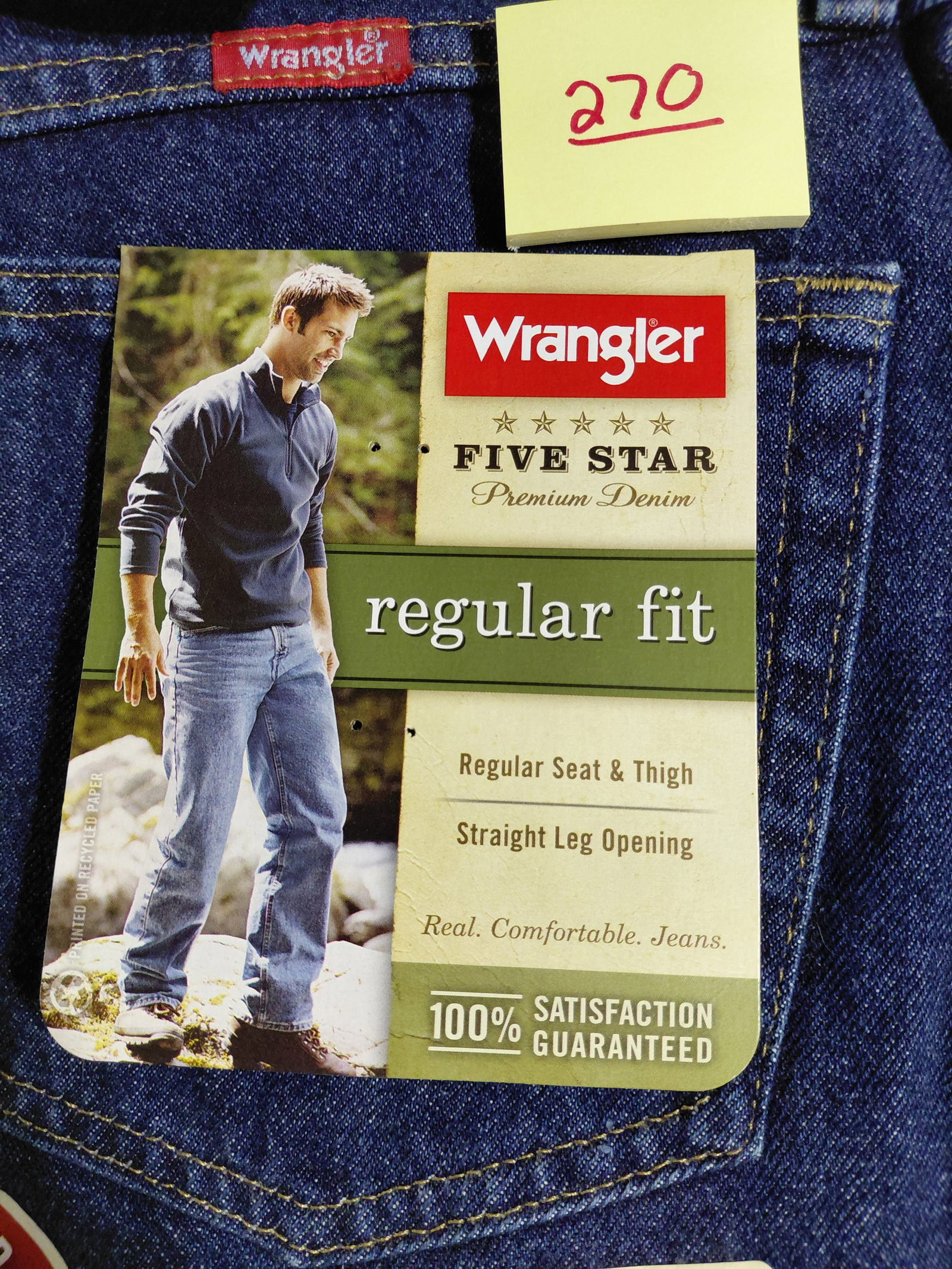 NEW Wrangler Mens Denim Blue Jeans / 36x30 / Regular Fit - 3