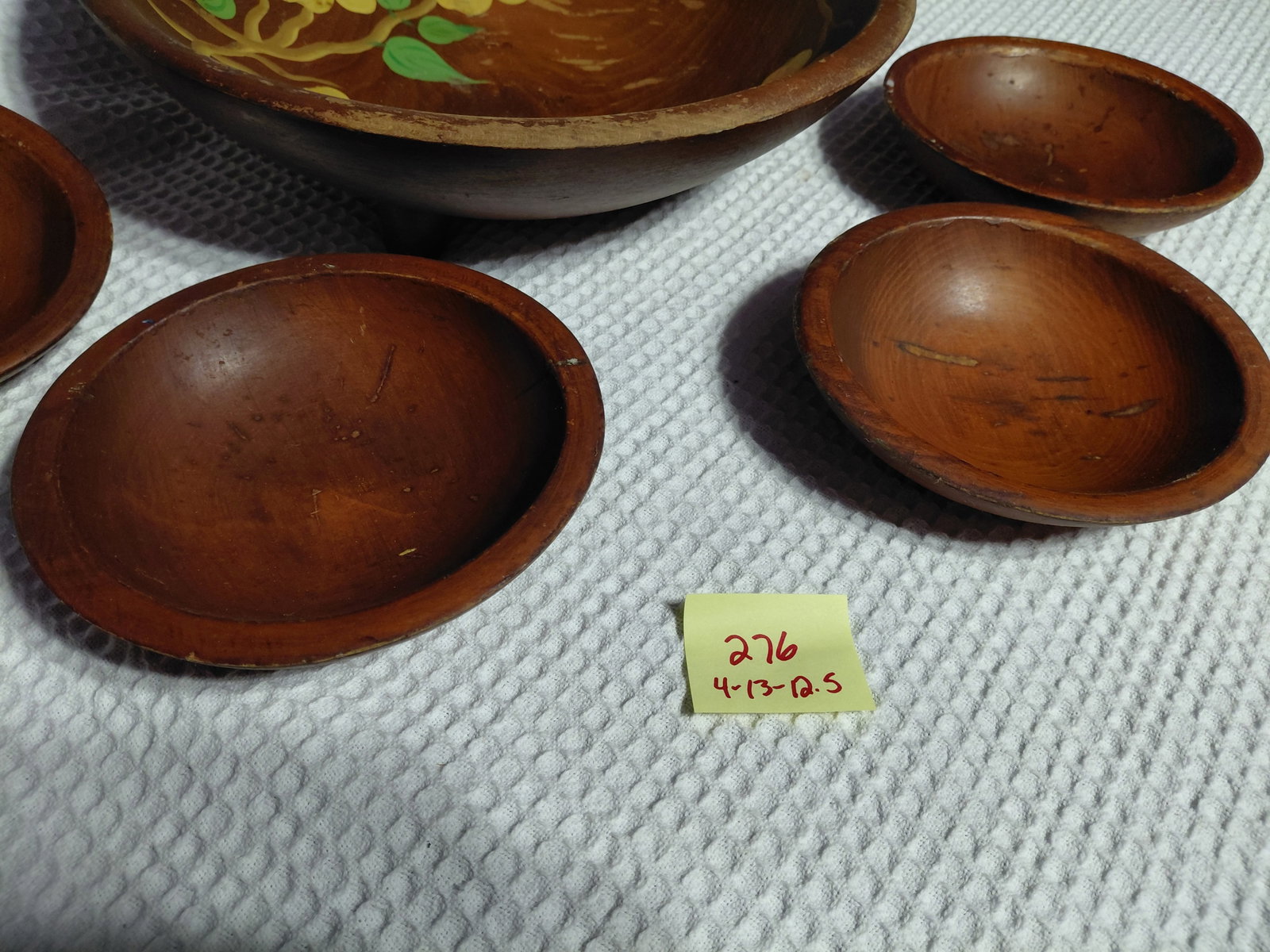 Rare Vintage Munising Primitive Wood Bowl Set / as seen - 2